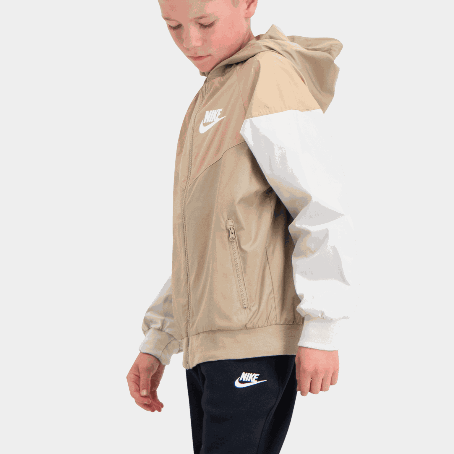 Veste coupe-vent Windrunner, modèle junior - Grise
