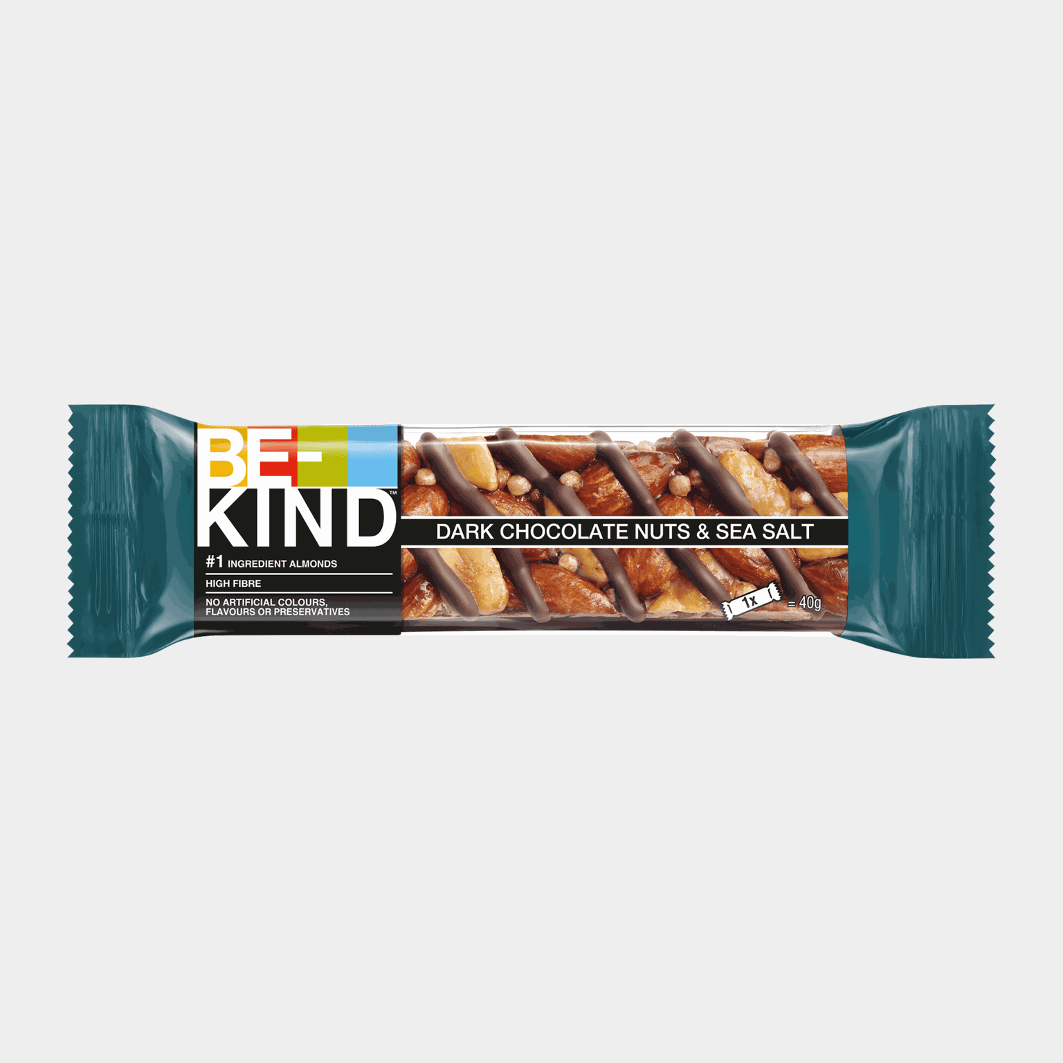 Be-Kind Dark Choco Nuts&SeaSalt 40 g, energibar -