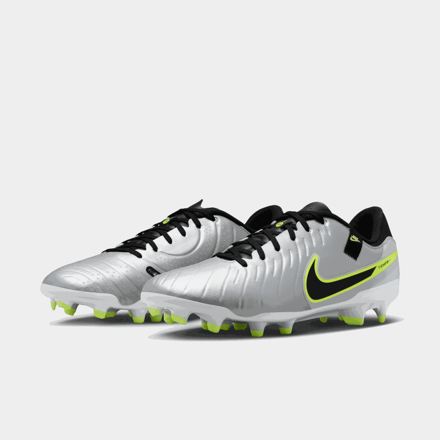 Buty piłkarskie męskie Tiempo Legend 10 Academy MG, do gry na trawie naturalnej i sztucznej – srebrne