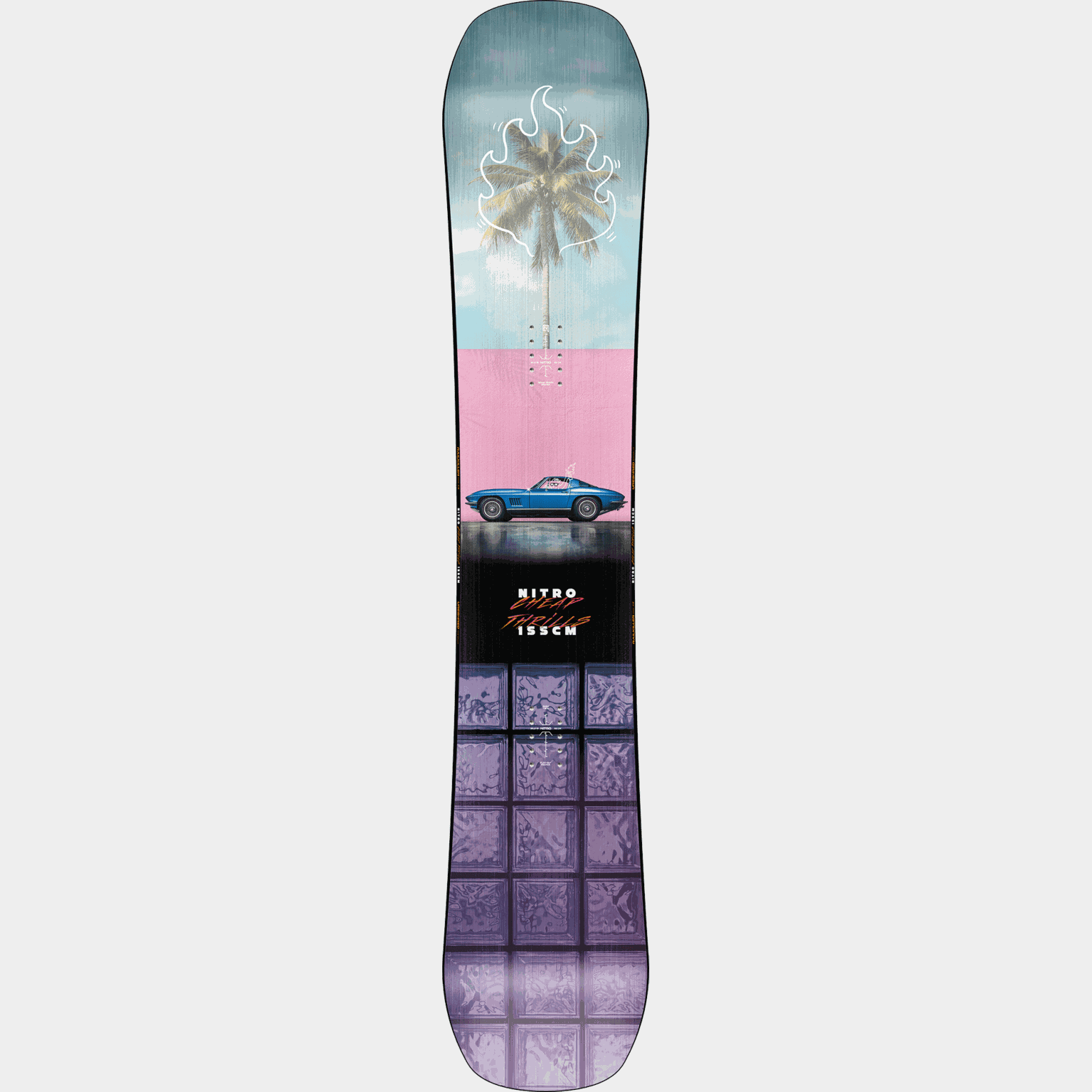 Prancha de snowboard Thrills 24/25 de baixo custo, unissex - multicolorida
