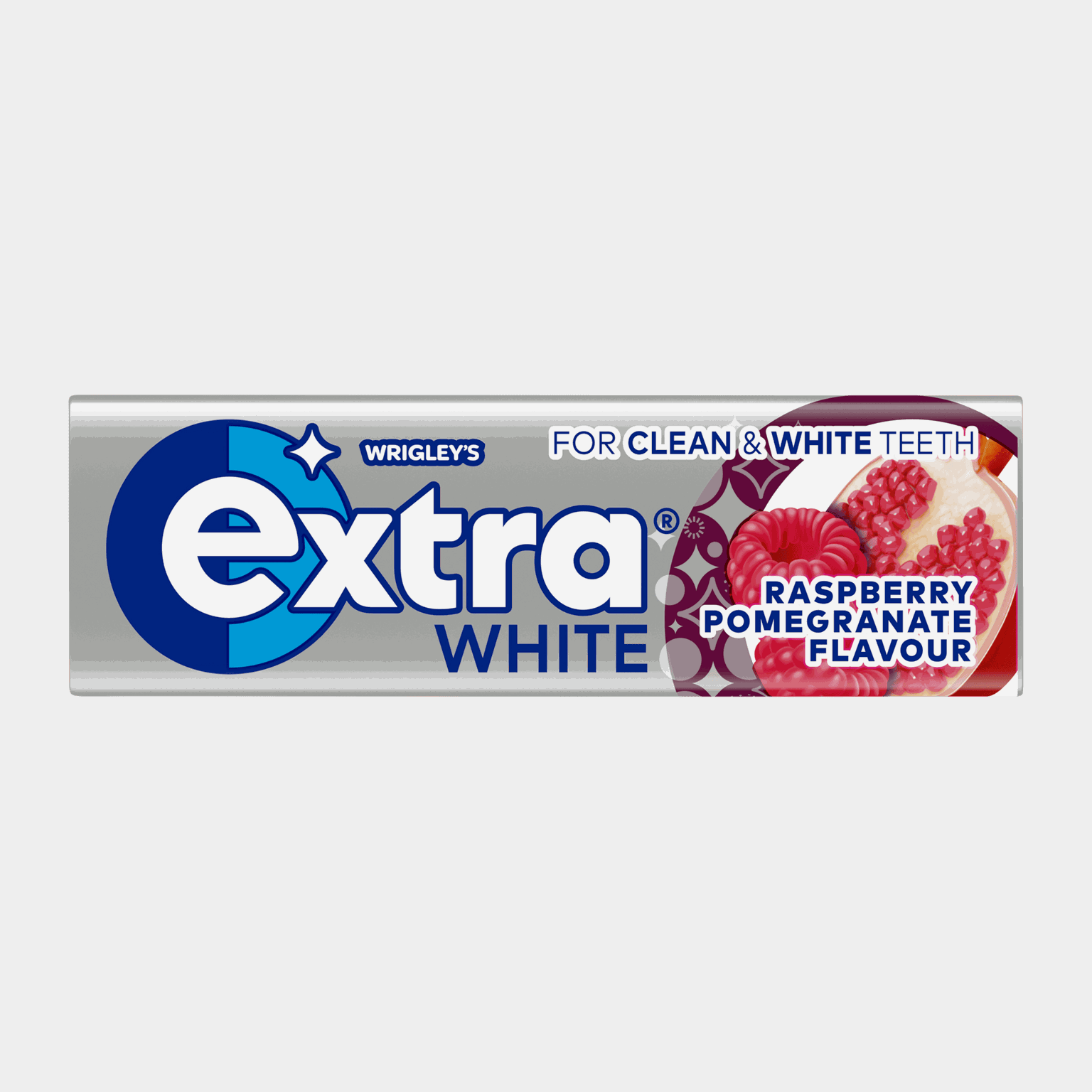 Extra bílá žvýkačka s malinou a granátovým jablkem 14 g -