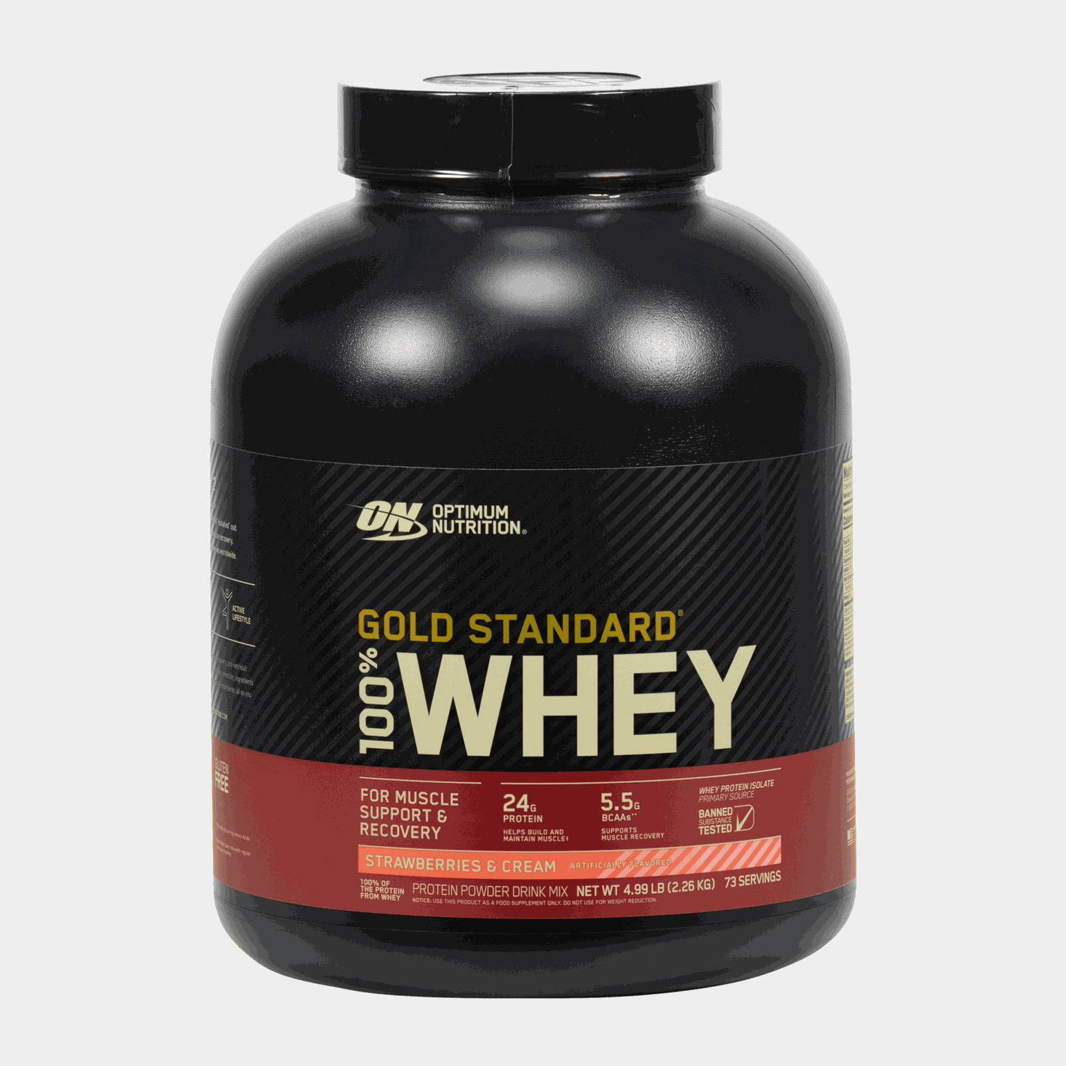  Gold Standard 100% tejsavófehérje por 2270g - Eper tejszínnel -