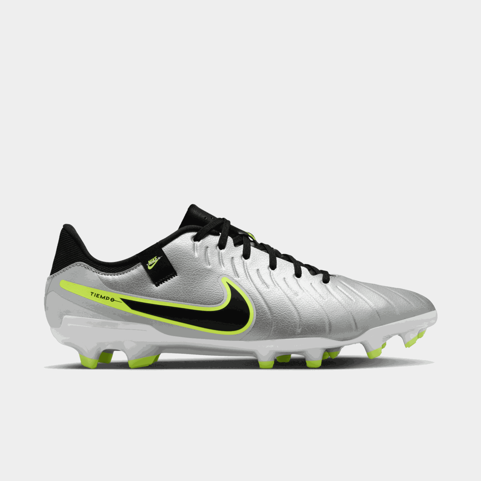 Buty piłkarskie męskie Tiempo Legend 10 Academy MG, do gry na trawie naturalnej i sztucznej – srebrne