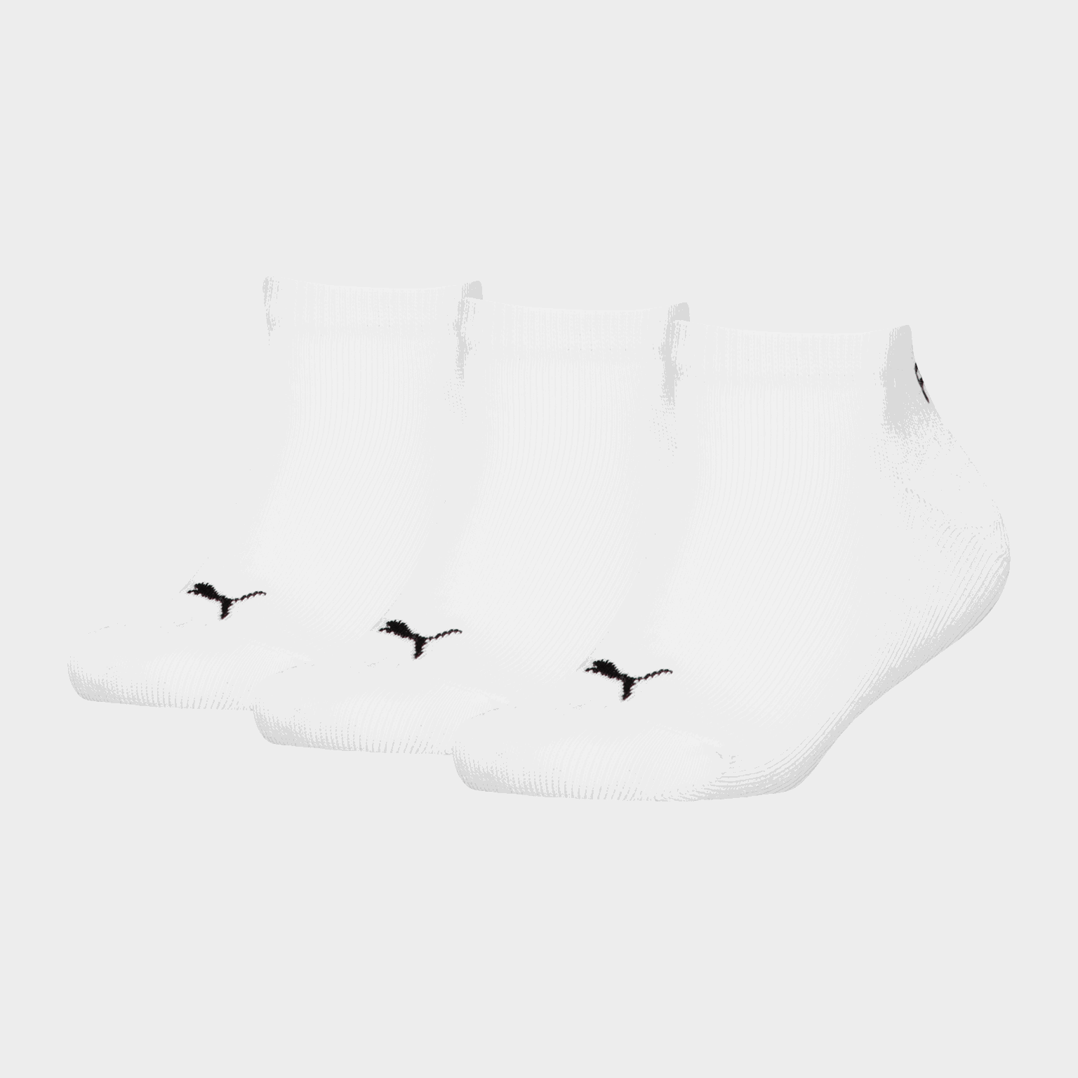 Plain Sneaker 3P, ankelsokker, barn - Hvit