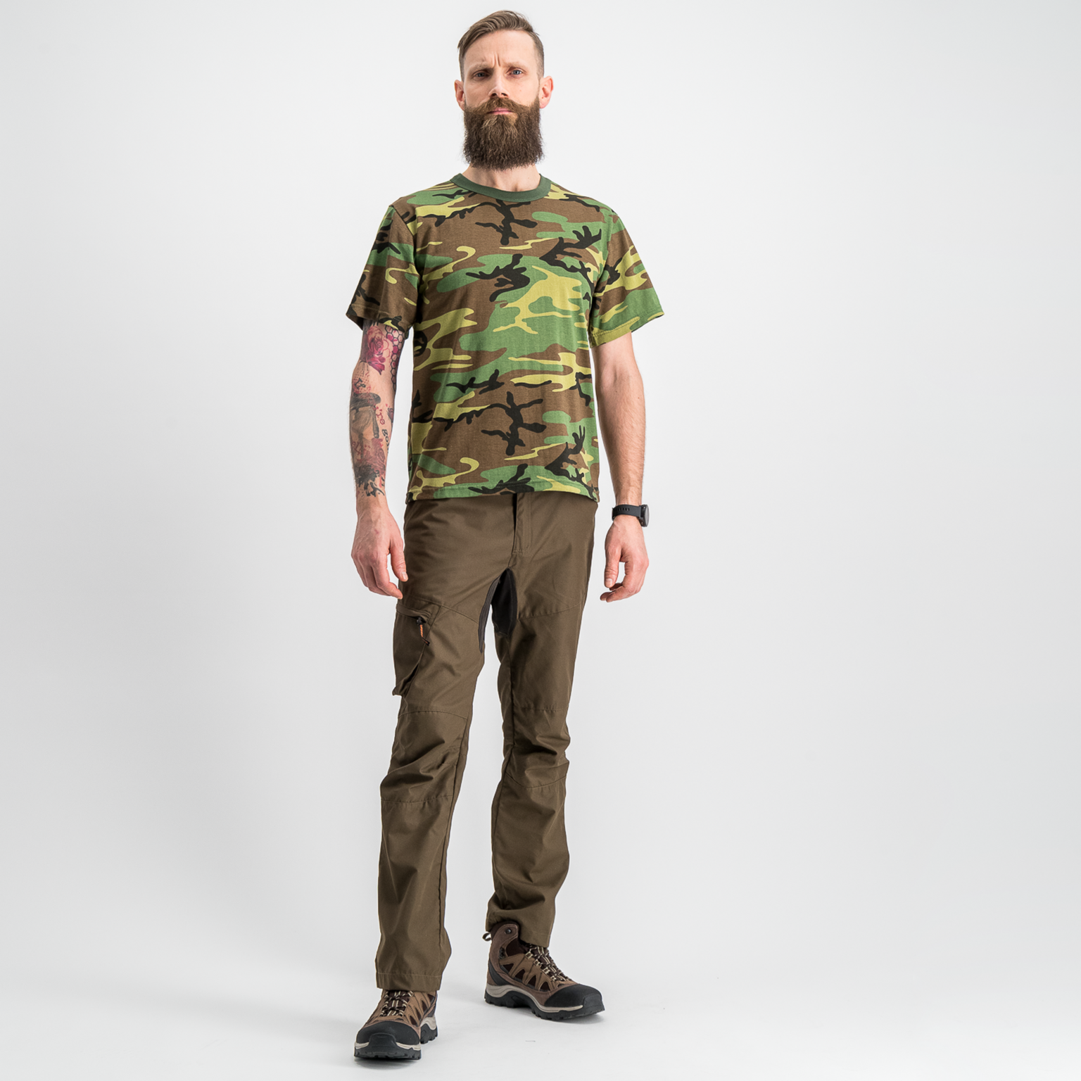  Camouflage T-shirt, T-shirt met camouflageprint – Groen