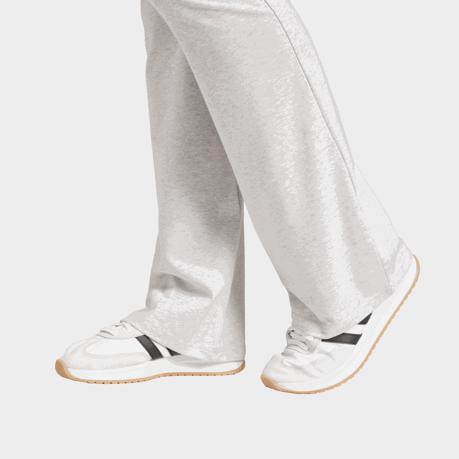 Leggings simples com logo pequeno e pernas largas, calças esportivas femininas.