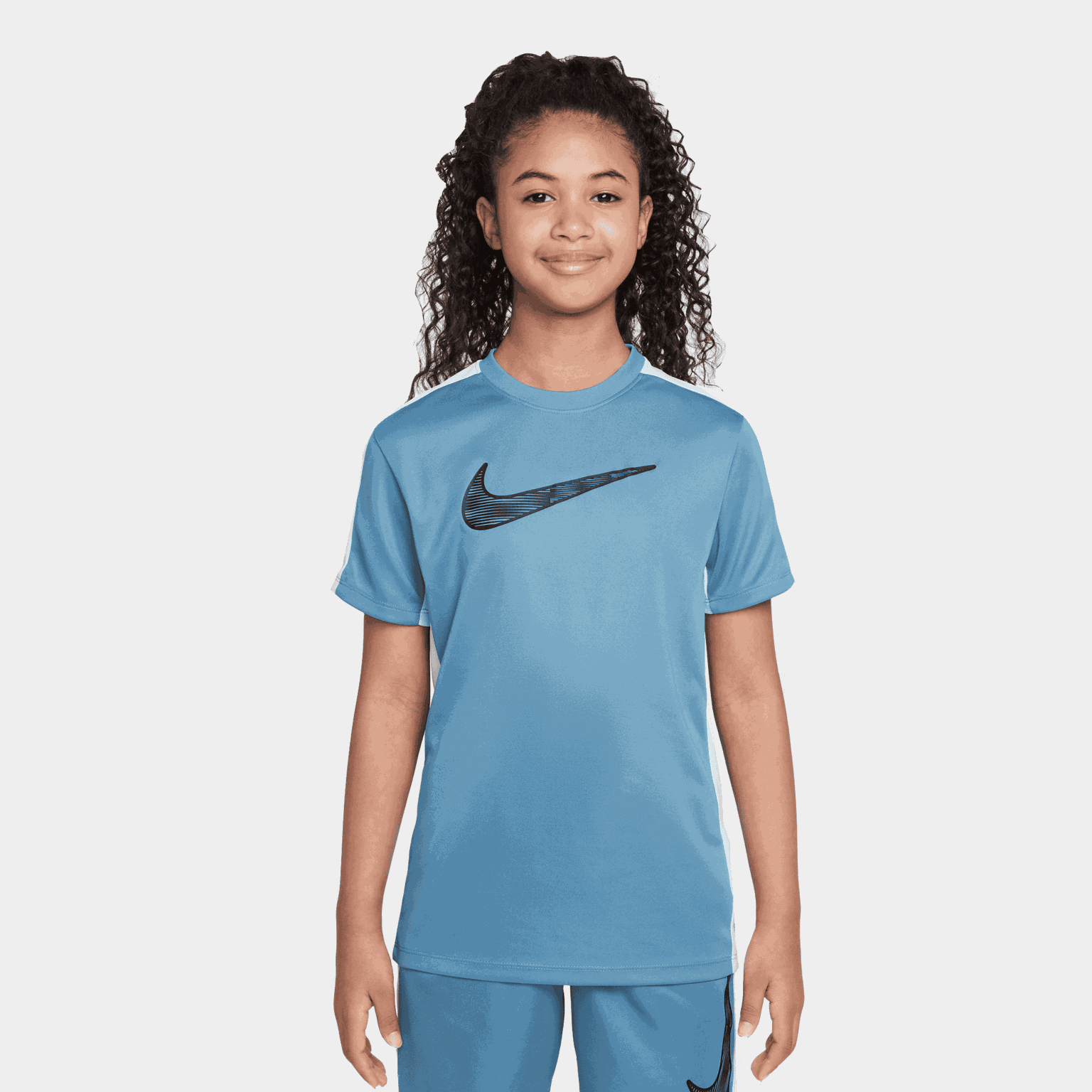  Camiseta de manga curta Trophy23 Dri-FIT para meninos e meninas - Azul