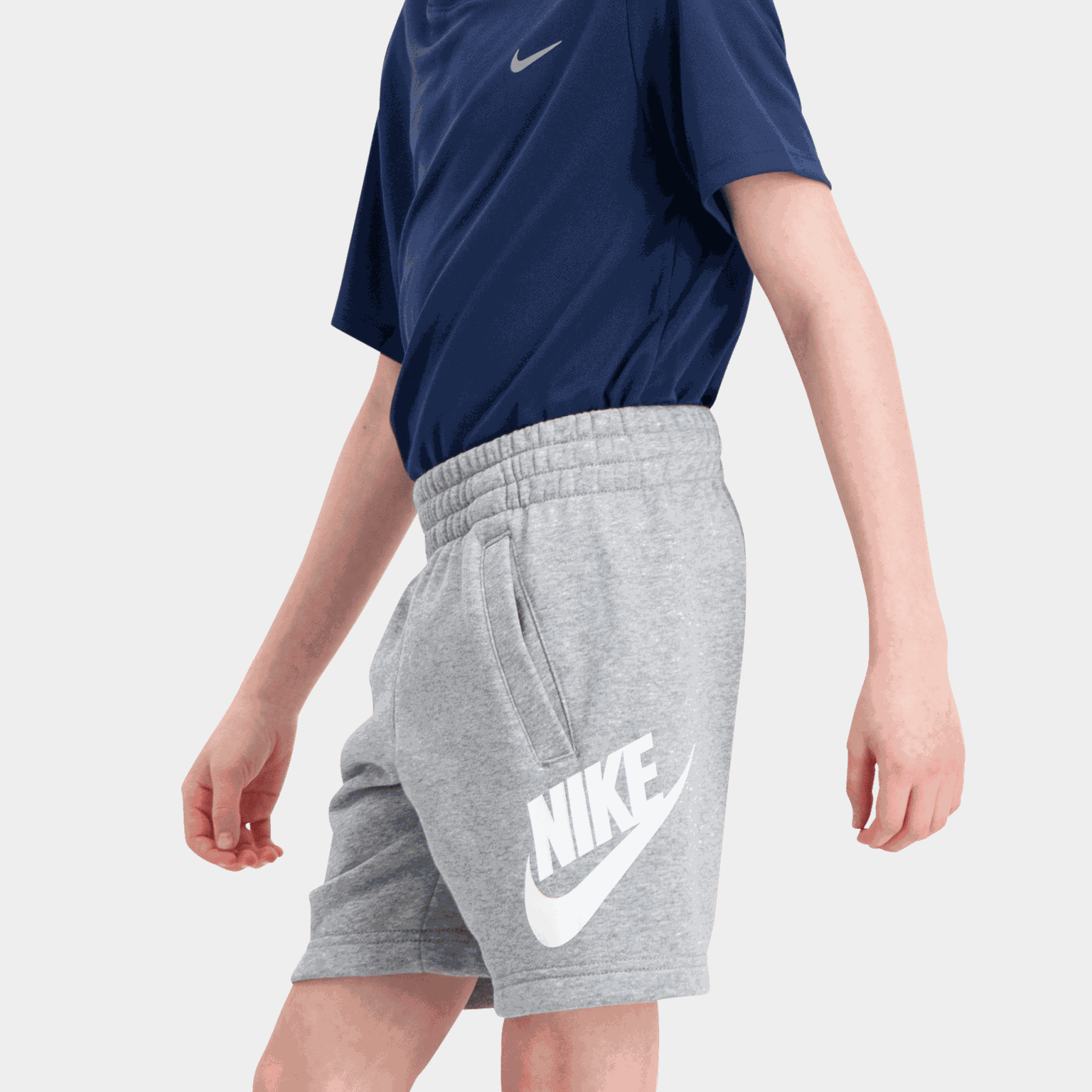 Nike Club Fleece French Terry Shorts, junior - Grå
