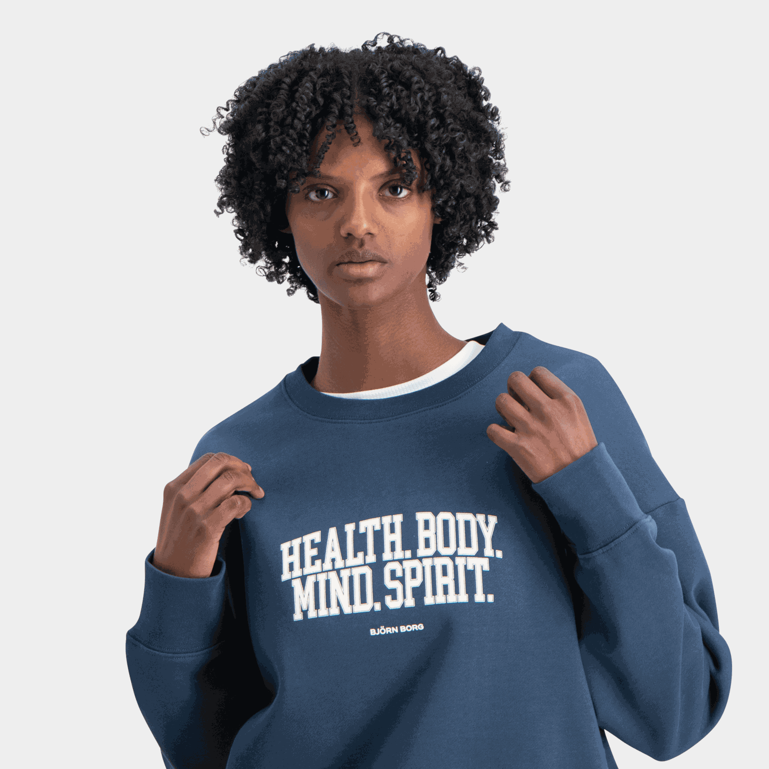 Sweat-shirt Borg Boyfriend Crew pour femme