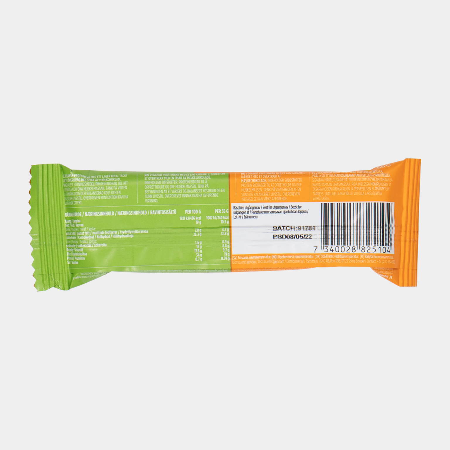  Baton proteinowy Star Nutrition Vegan, 55 g, karmel i czekolada, baton proteinowy -