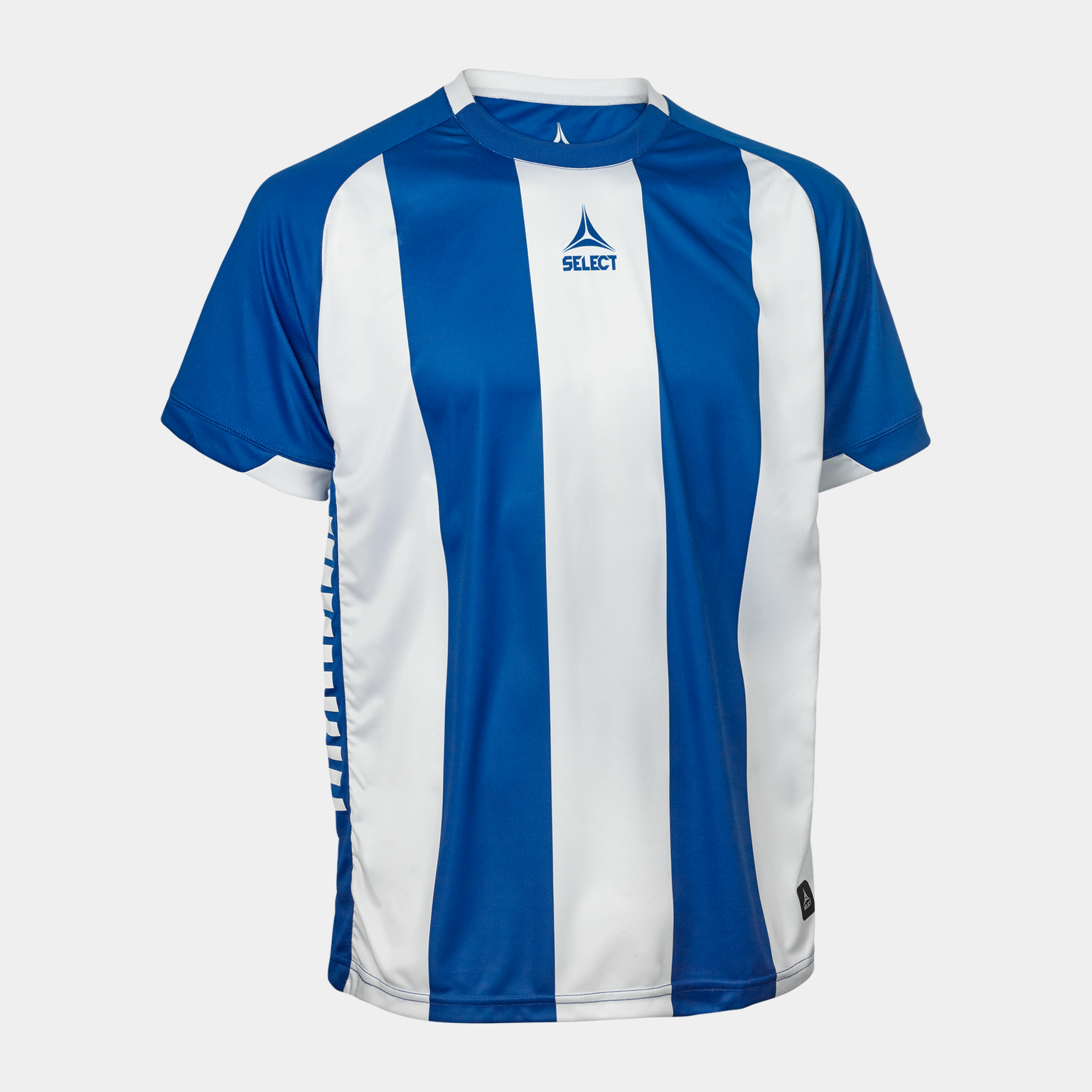  Camiseta unissex de manga curta com listras e o logotipo dos jogadores espanhóis - azul