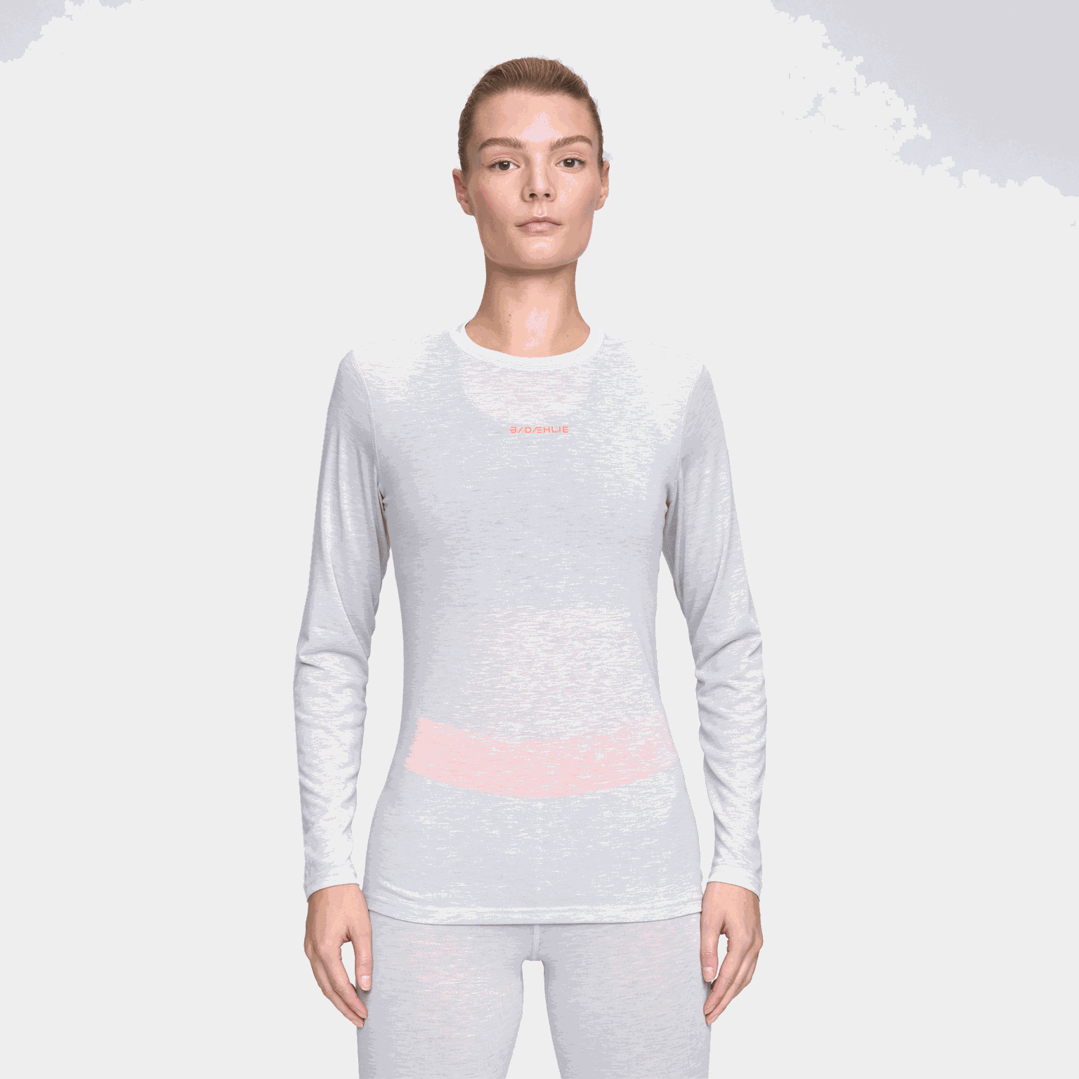 T-shirt da allenamento a maniche lunghe in misto lana, intimo da donna, grigia