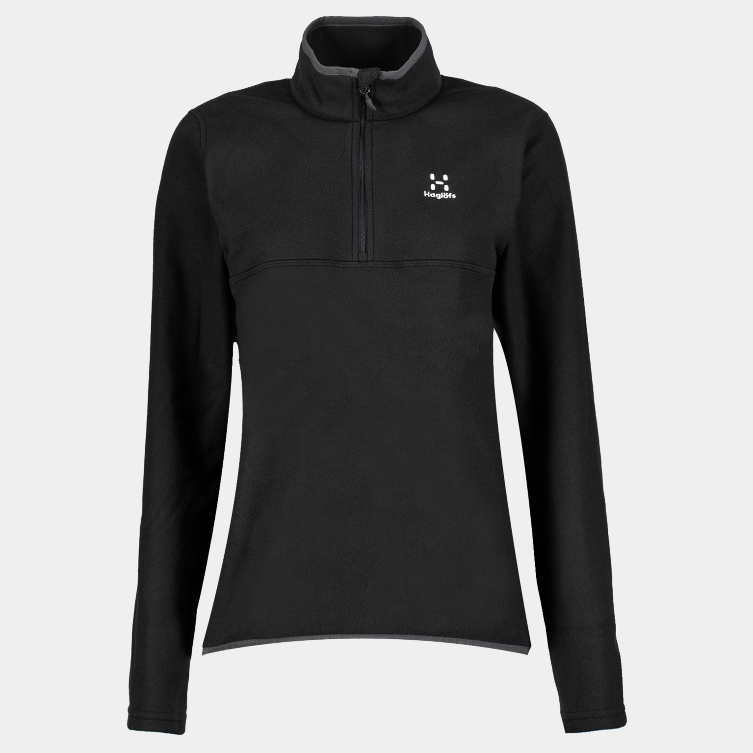  Felpa da donna Pollux con mezza zip in pile - Nera