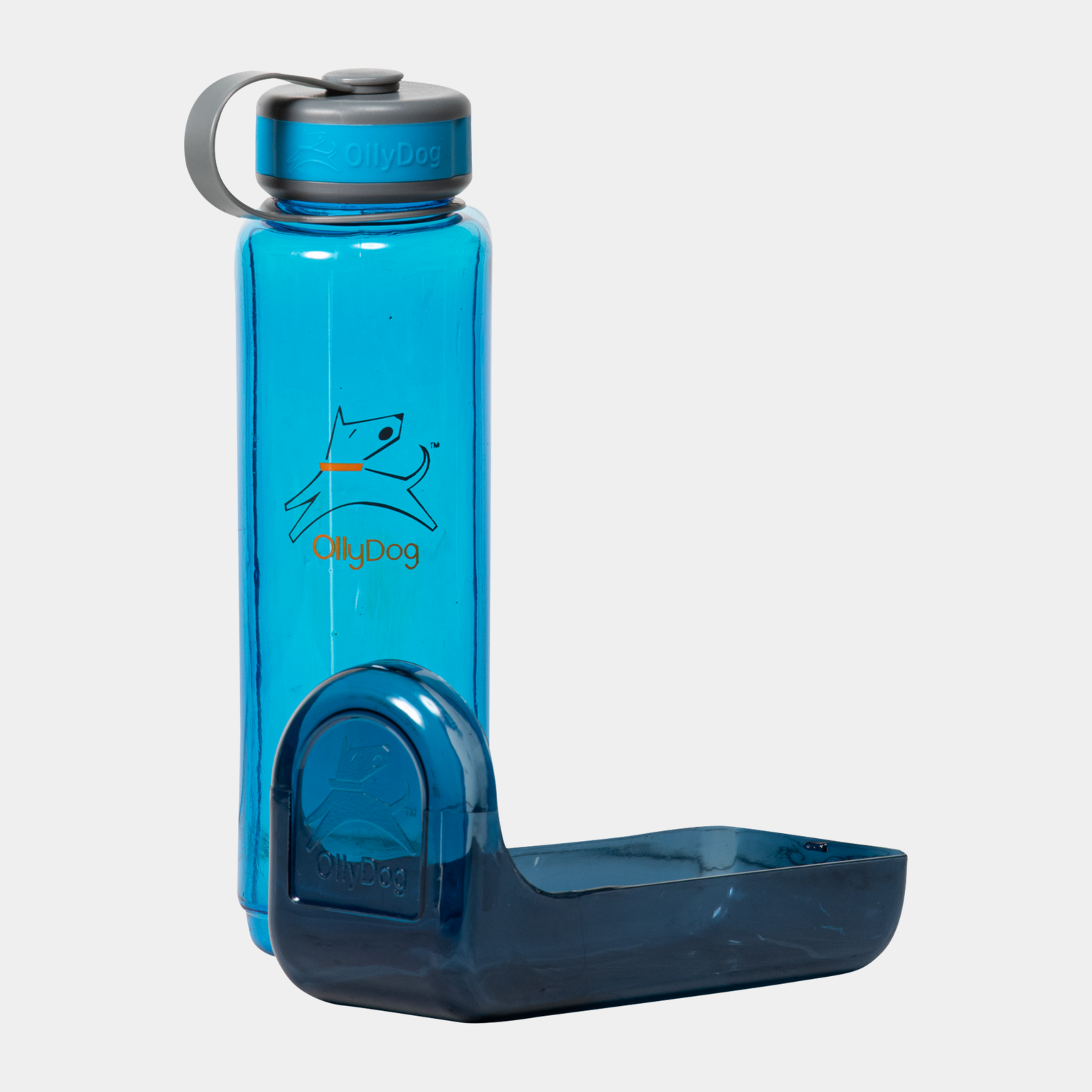 OllyBottle 1 literes vizespalack etetővel kutyáknak - kék