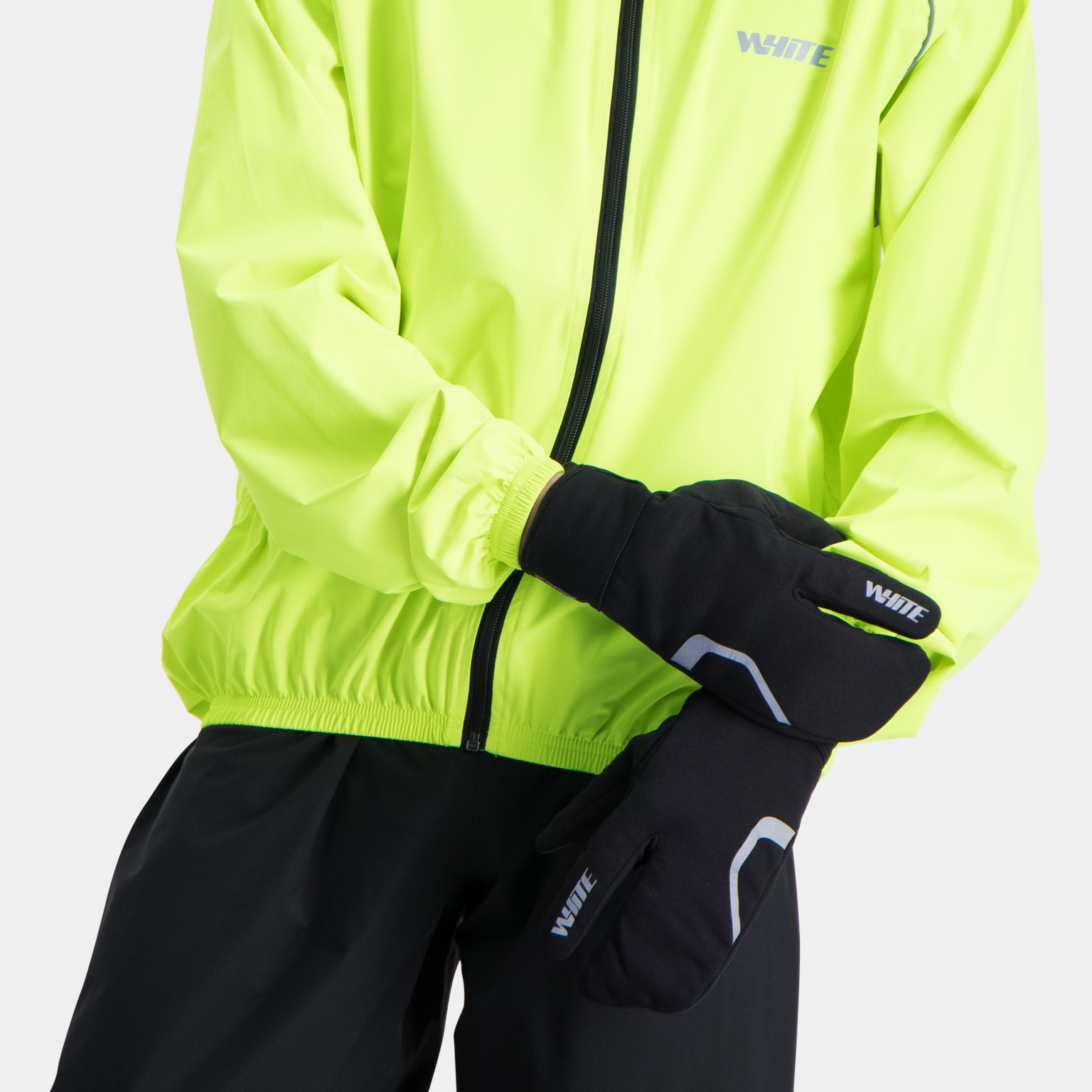  Rękawiczki kolarskie szosowe premium unisex, wodoodporne, izolujące – czarne