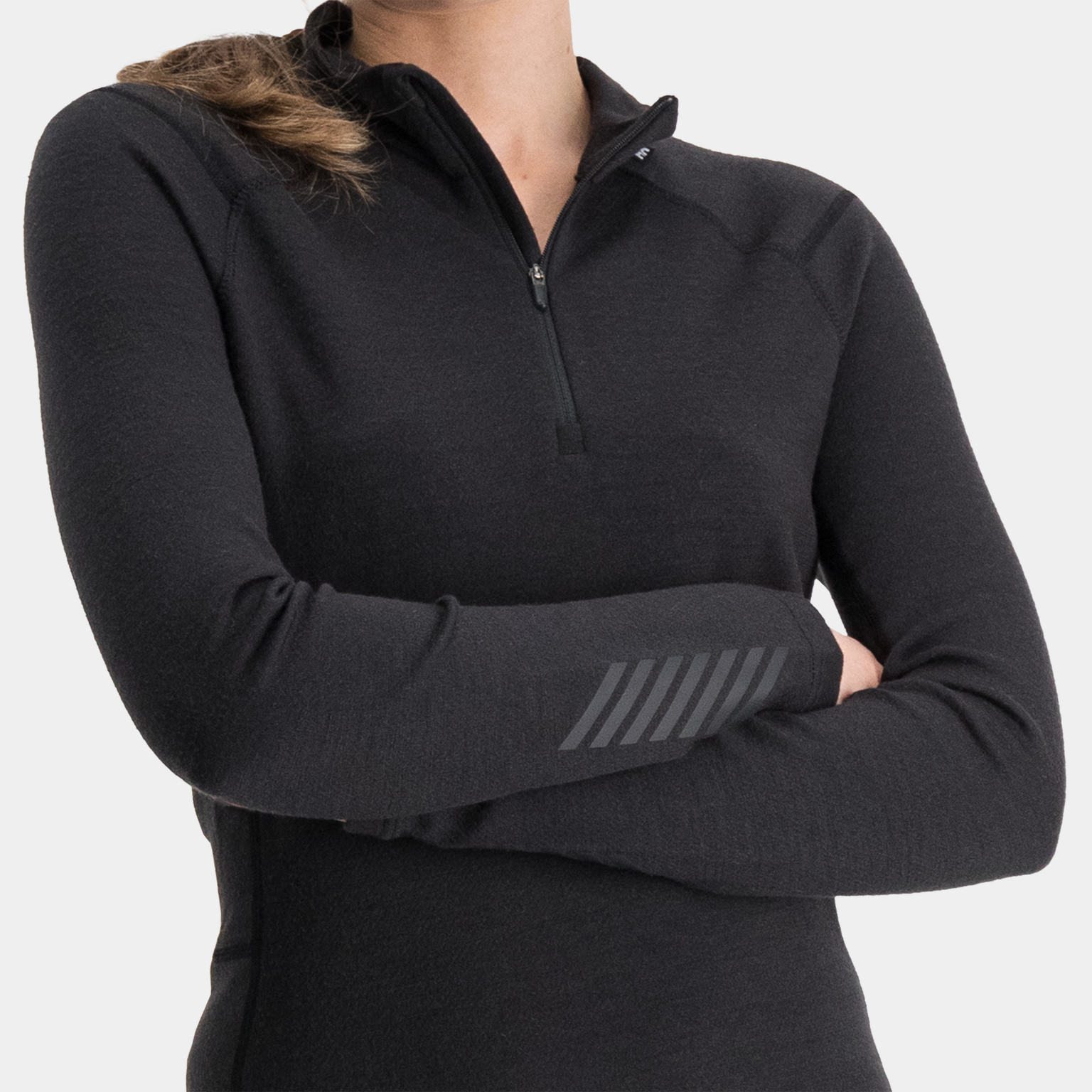Lifa Merino Midweight 1/2 Zip, Pull en laine pour femme – Schwarz