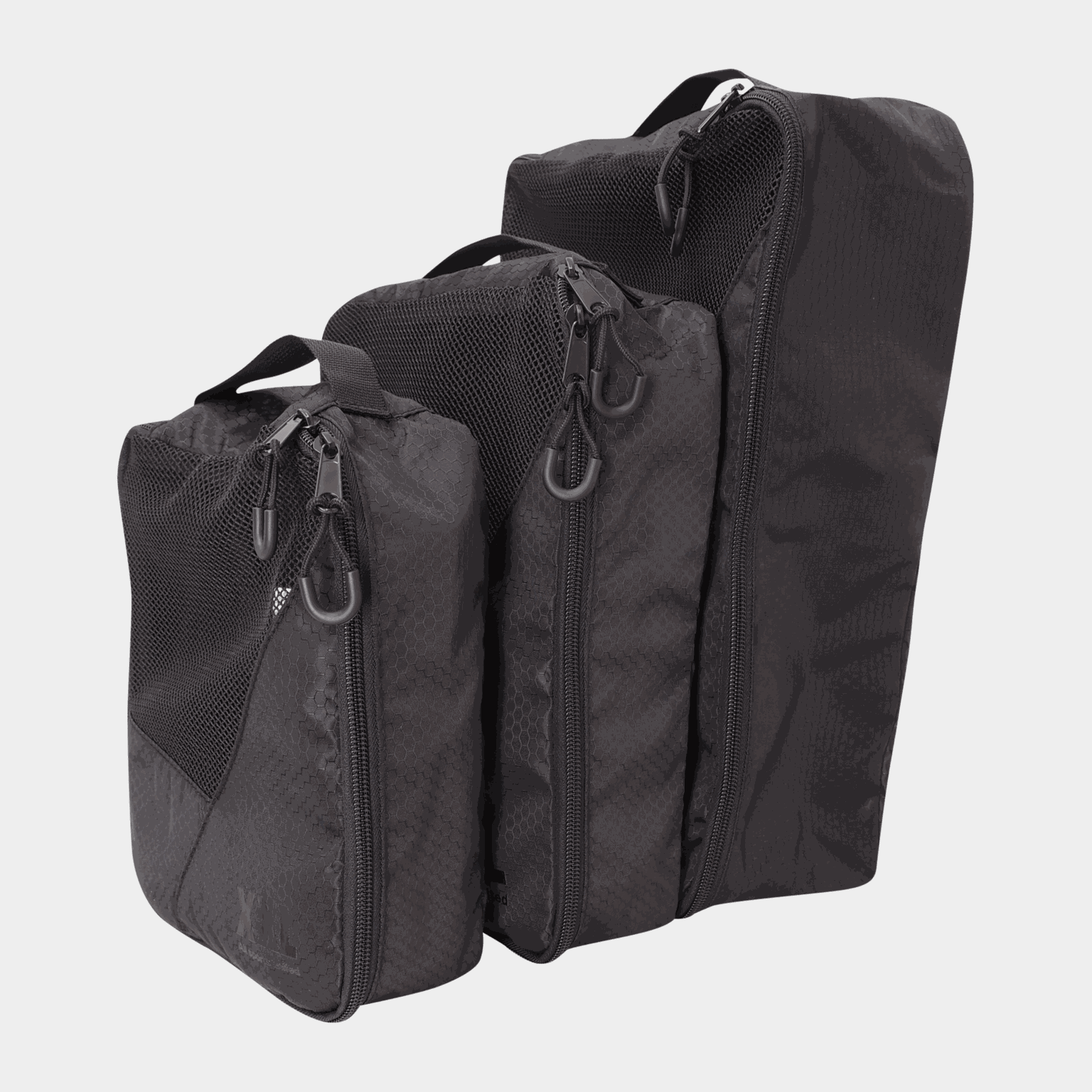 Conjunto de 3 cubos organizadores com sacos - preto