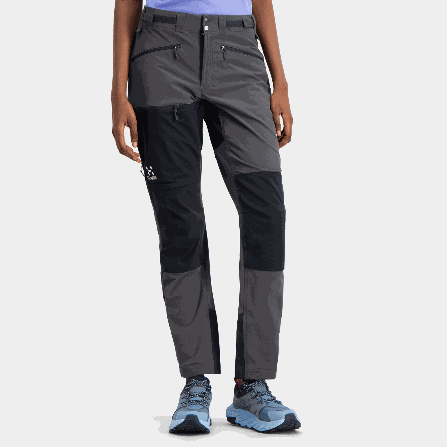 Calça feminina Mountain Standard Zircon, calça softshell, calça de caminhada - multicolorida
