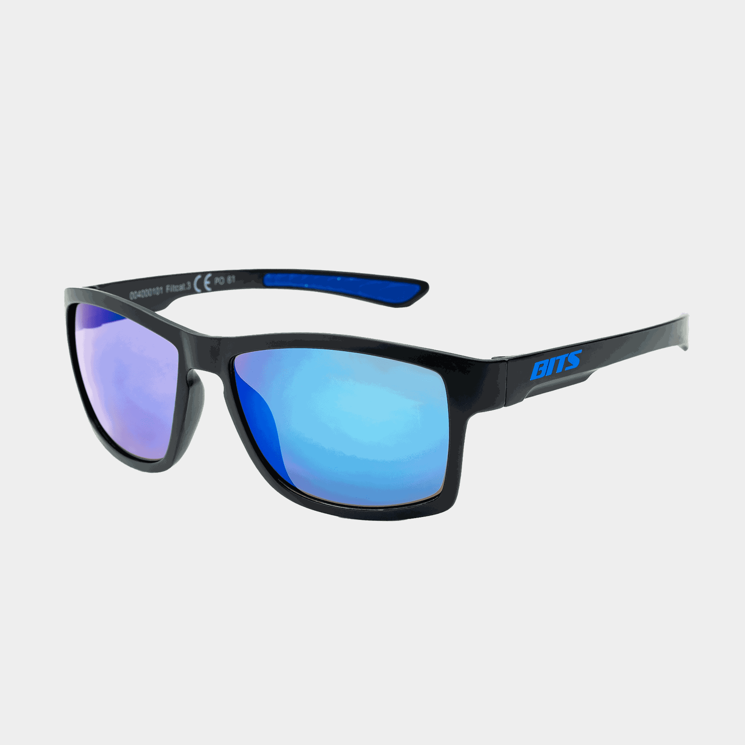  Zonnebril model P met blauwe glazen, maat 24, unisex - zwart
