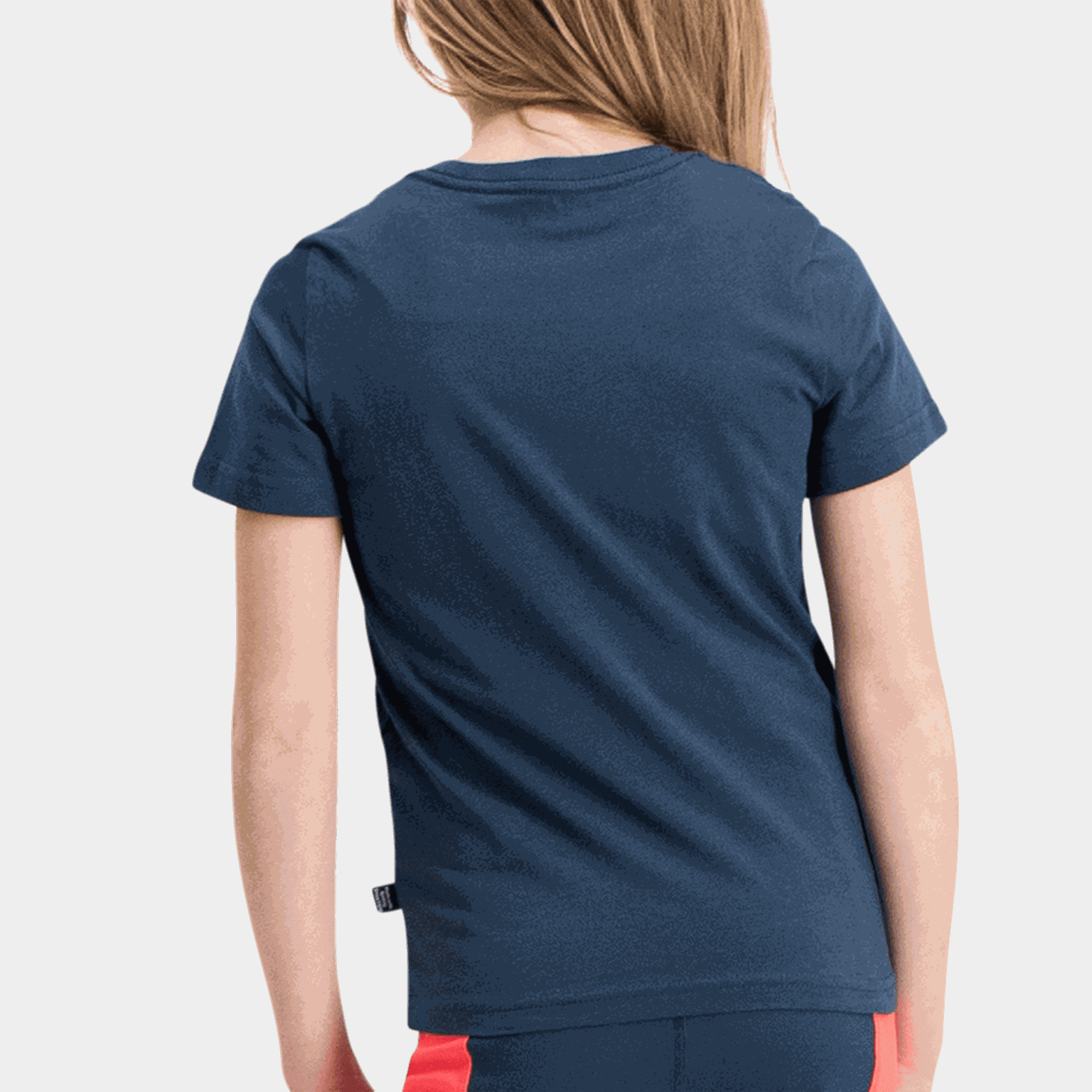 Camiseta infantil Essentials com logo pequeno - azul escuro