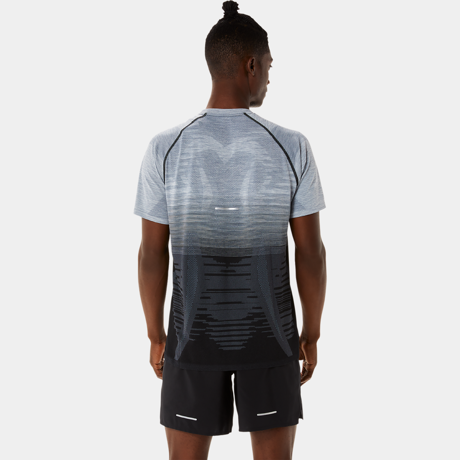 Camiseta de manga corta sin costuras para hombre – Negra