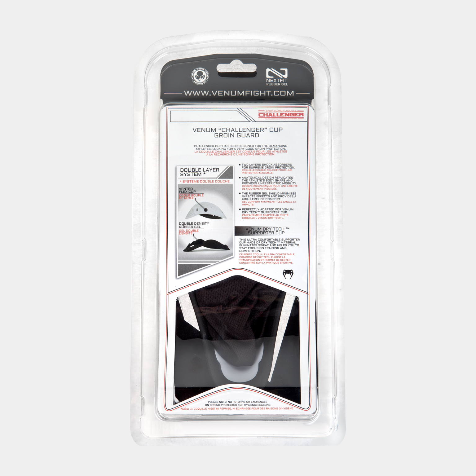Venum Challenger Groin Guard & Support - M, kopp til susp unisex - Svart