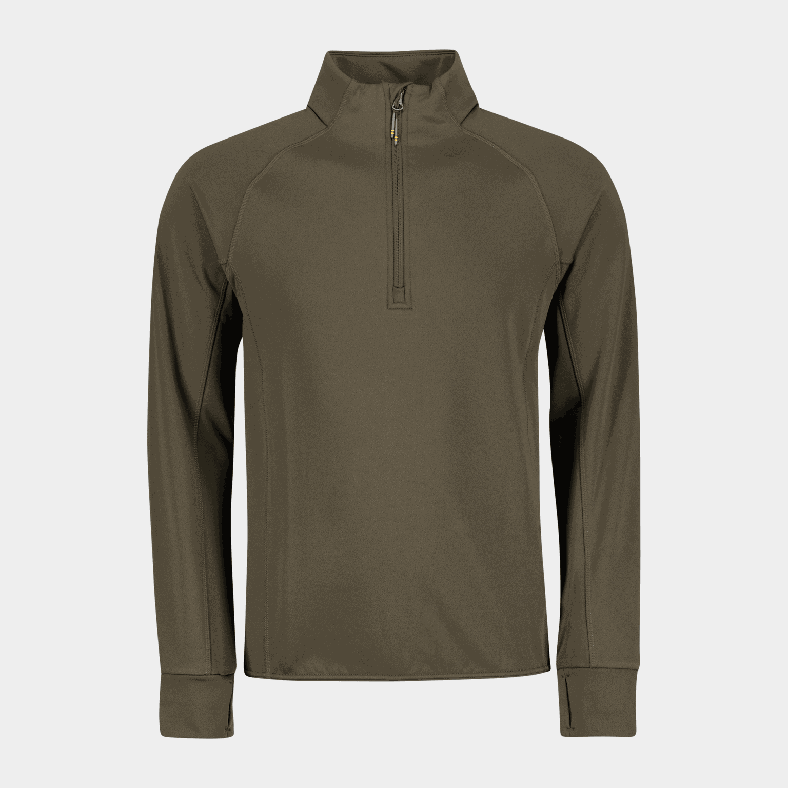  Felpa tecnica elasticizzata in pile con mezza zip, verde
