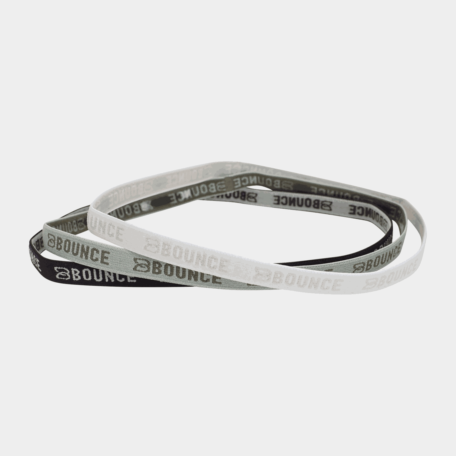 Set van 3 elastische haarbanden van Bounce, ademend en sneldrogend.