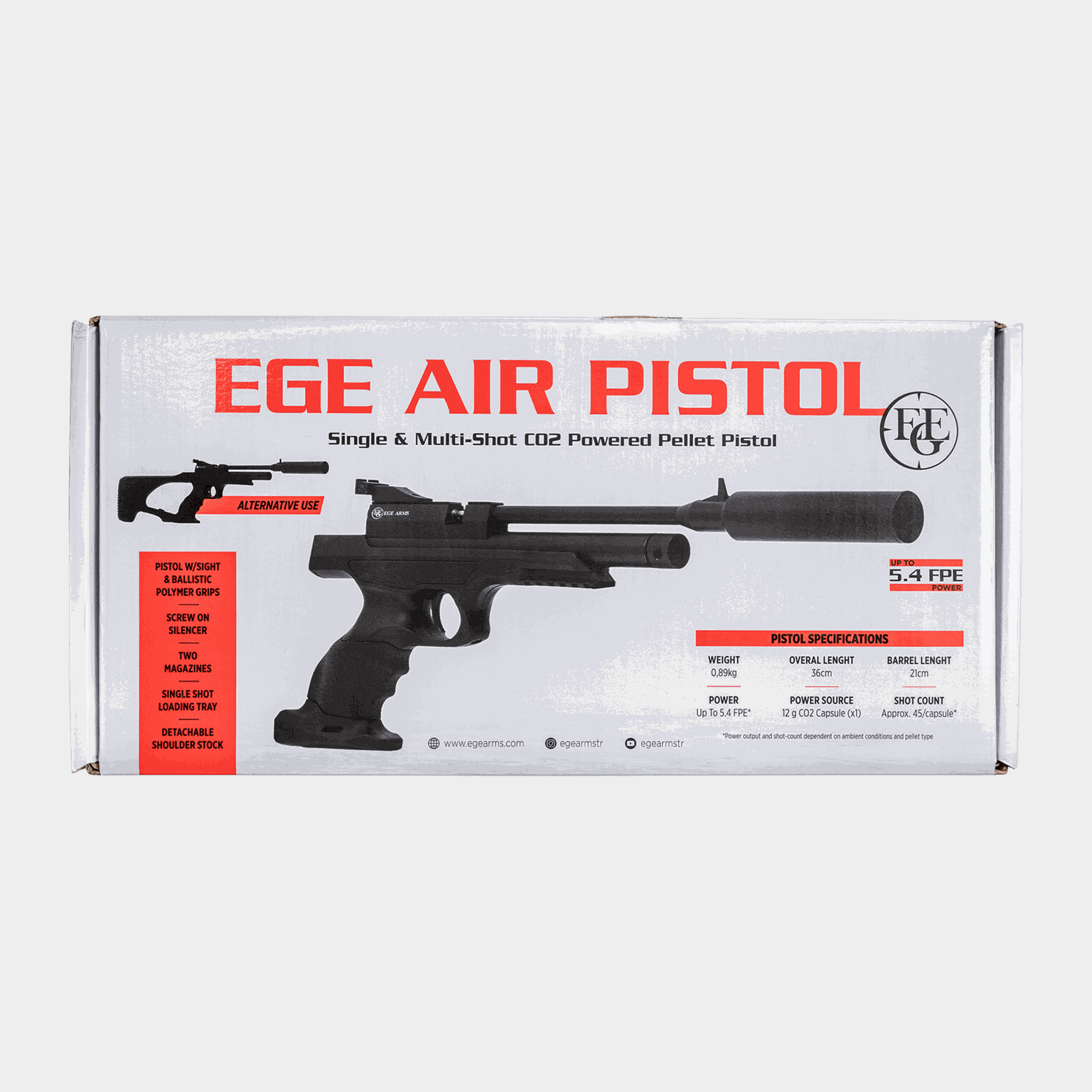 CO2-tryckluftspistol, svart, kaliber 4,5 mm -