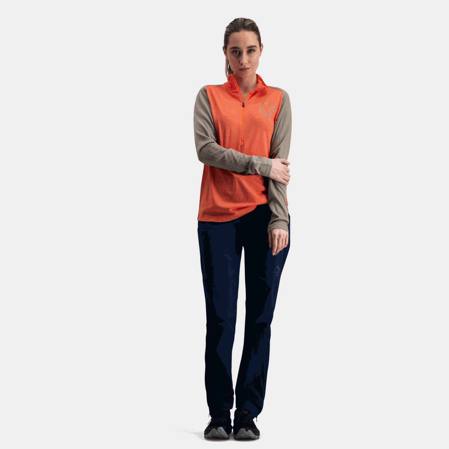 Femund Pureull Zip Neck W, ullgenser, dame