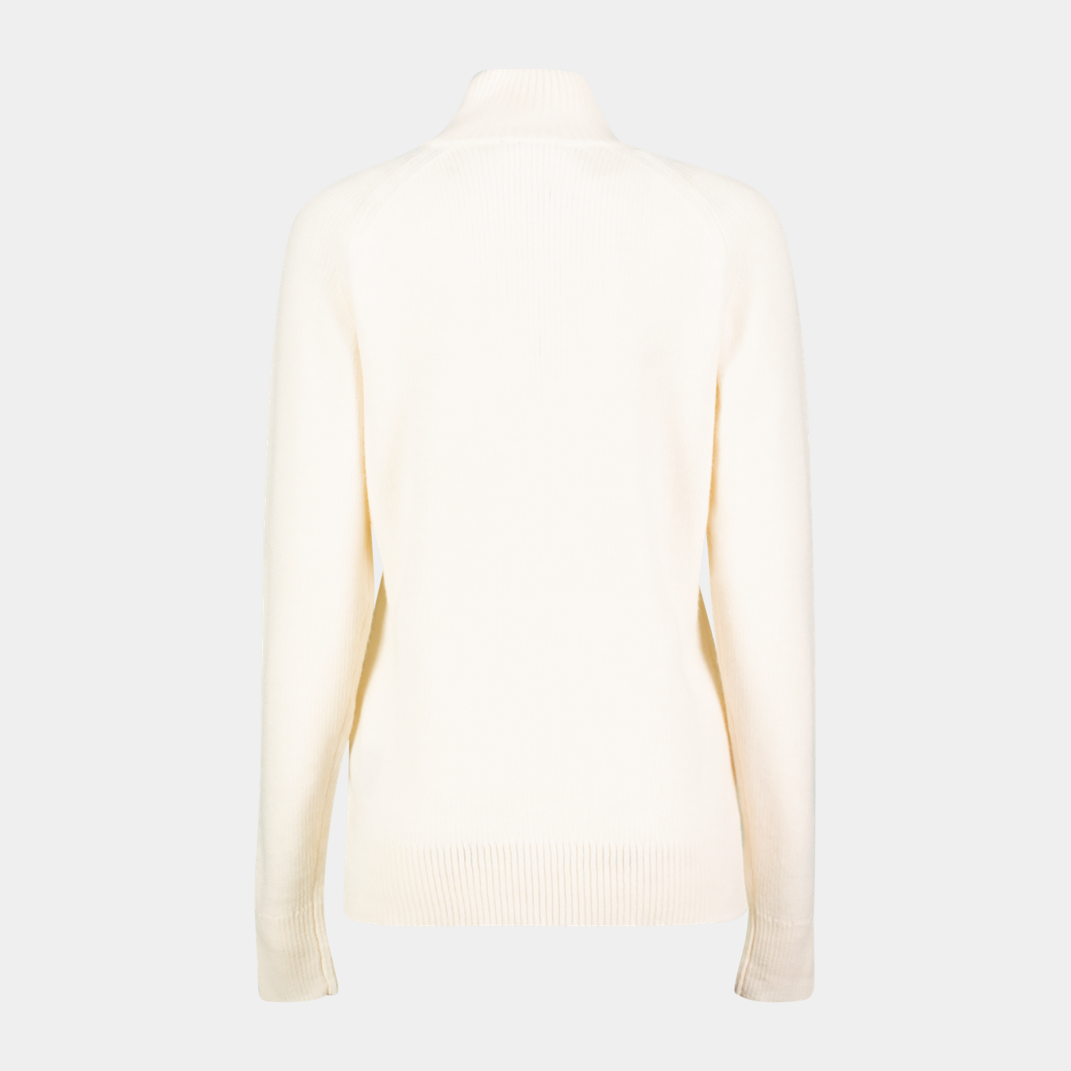  Maglione da donna Eio in lana con mezza zip – Bianco