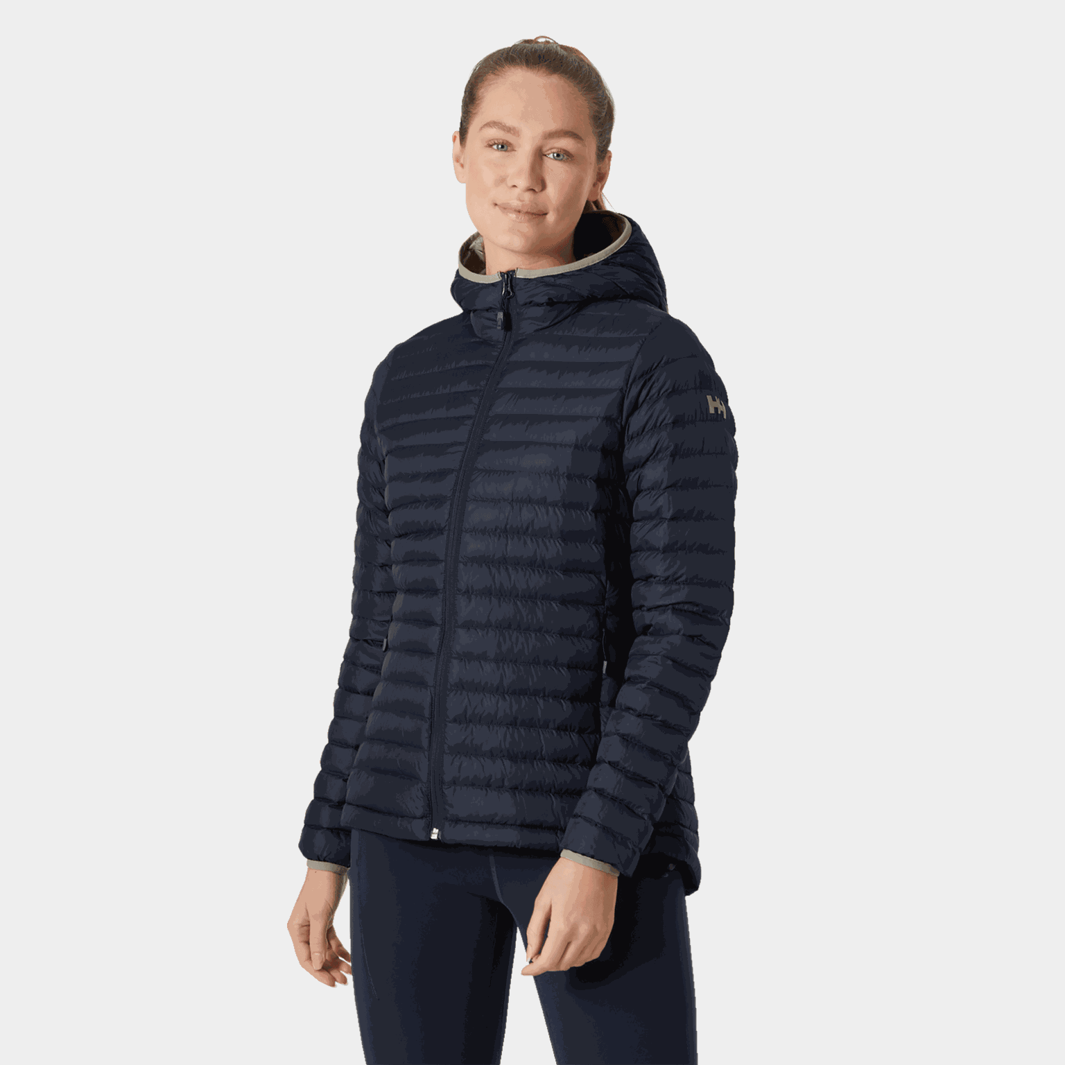 Casaco feminino Sirdal com capuz - azul escuro