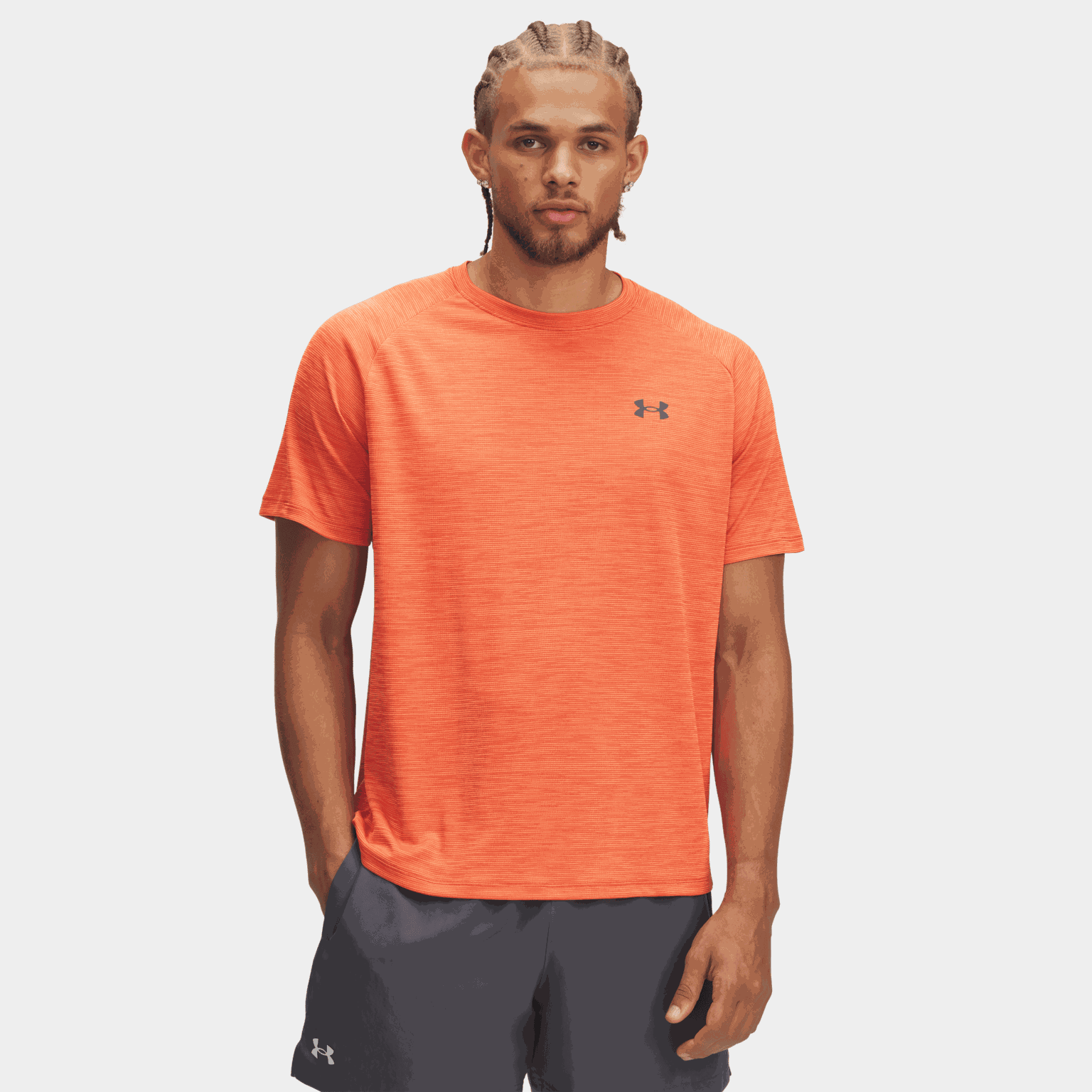 Tech Textured Short Sleeve, treningstrøye, herre - Rød