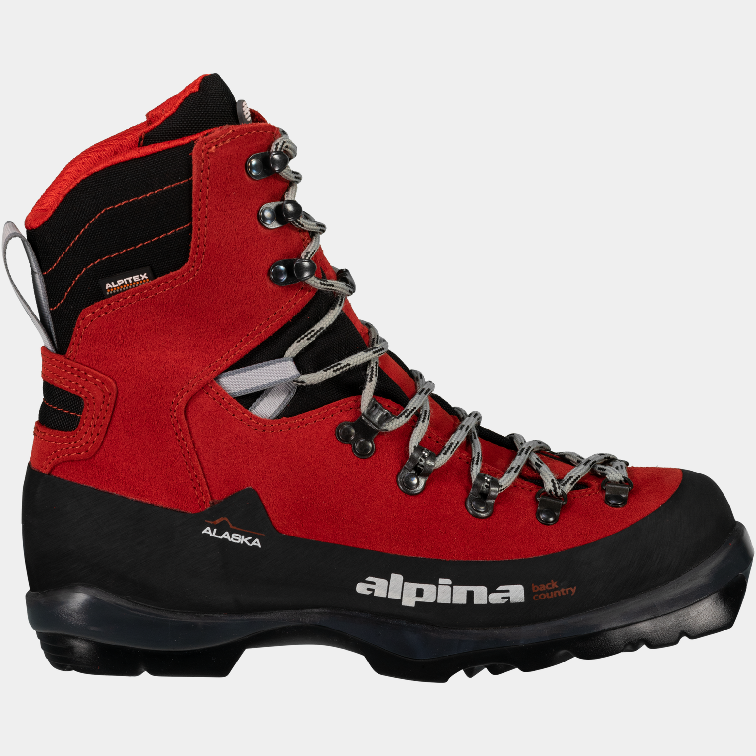  Botas de esqui Alaska unissex 24/25 - vermelhas