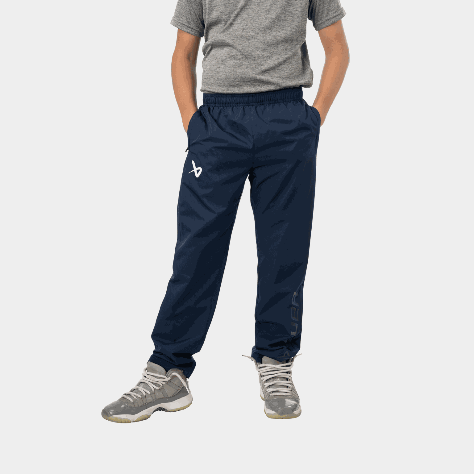 Calça de treino infantil Bauer Team Heavyweight S24, tamanho 24/25