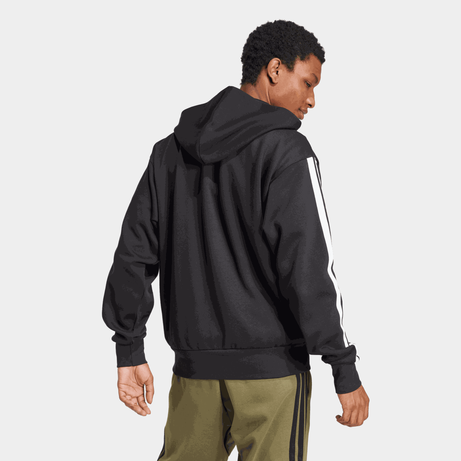  Veste polaire Essential à 3 bandes avec fermeture éclair intégrale et capuche, pour homme