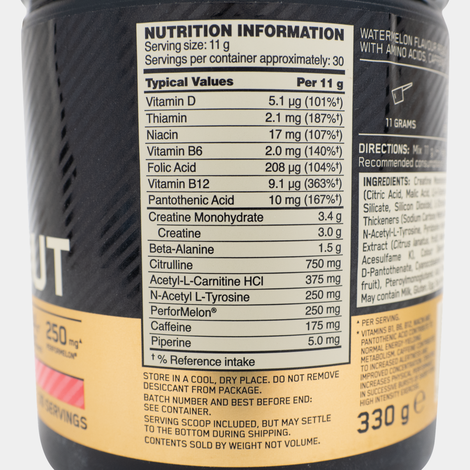  Gold Standard edzés előtti por 330g