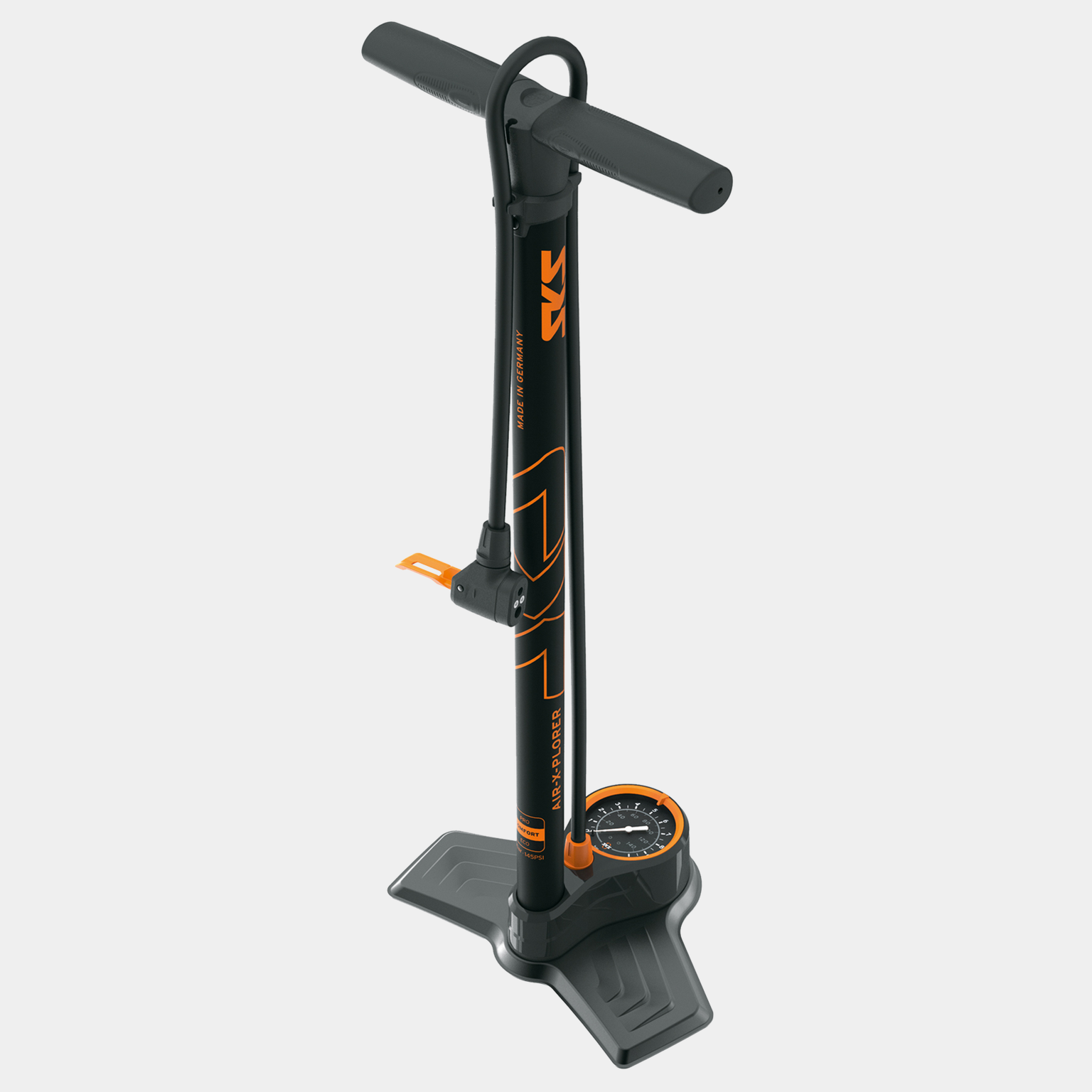 AIR X-PLORER 10.0 floorpump, gulvpumpe sykkel - Svart