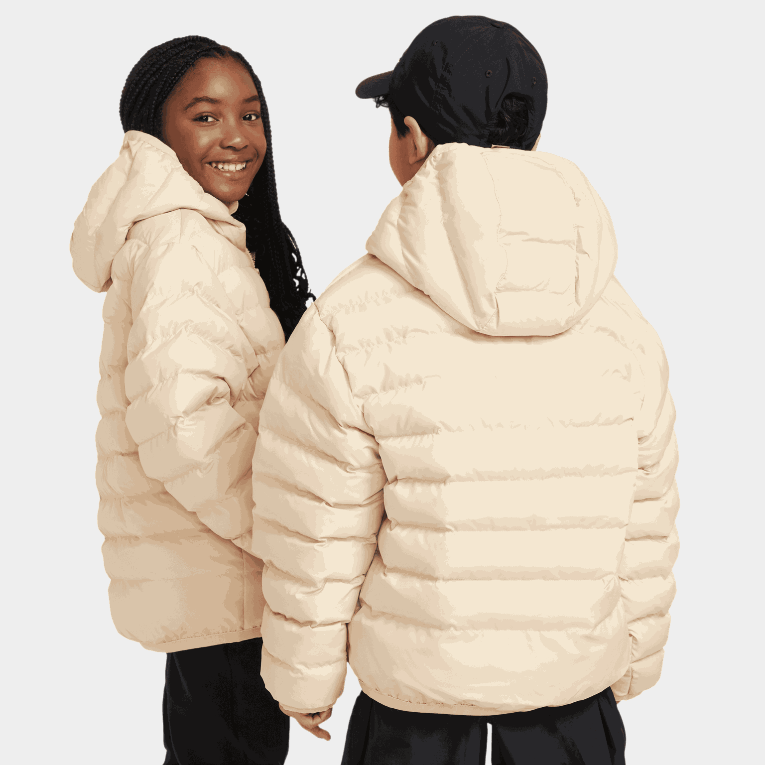  Veste fonctionnelle légère en matière synthétique, veste d'hiver pour enfants - Marron