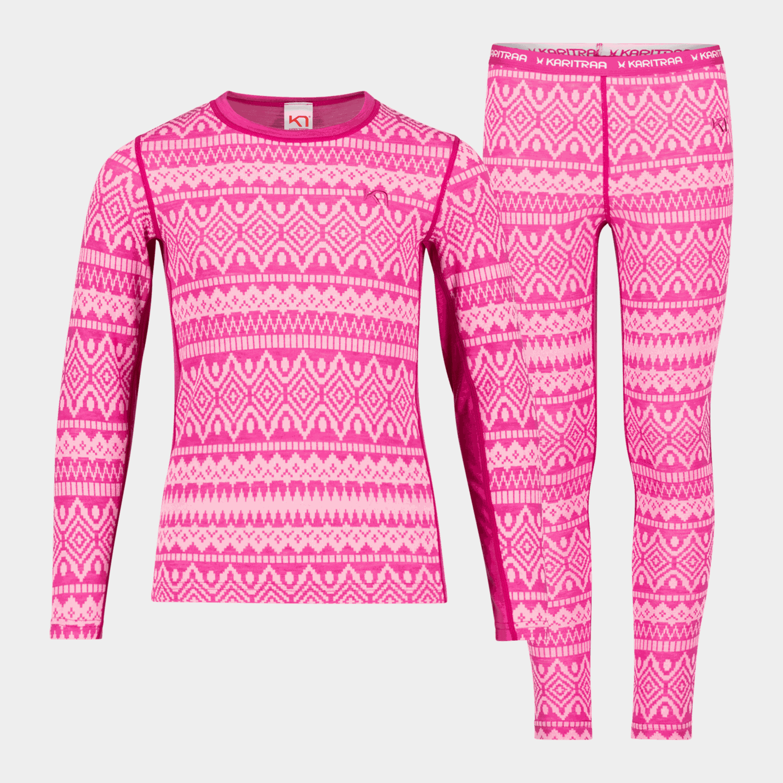 Agnes Set, ullundertøy, junior - Rosa