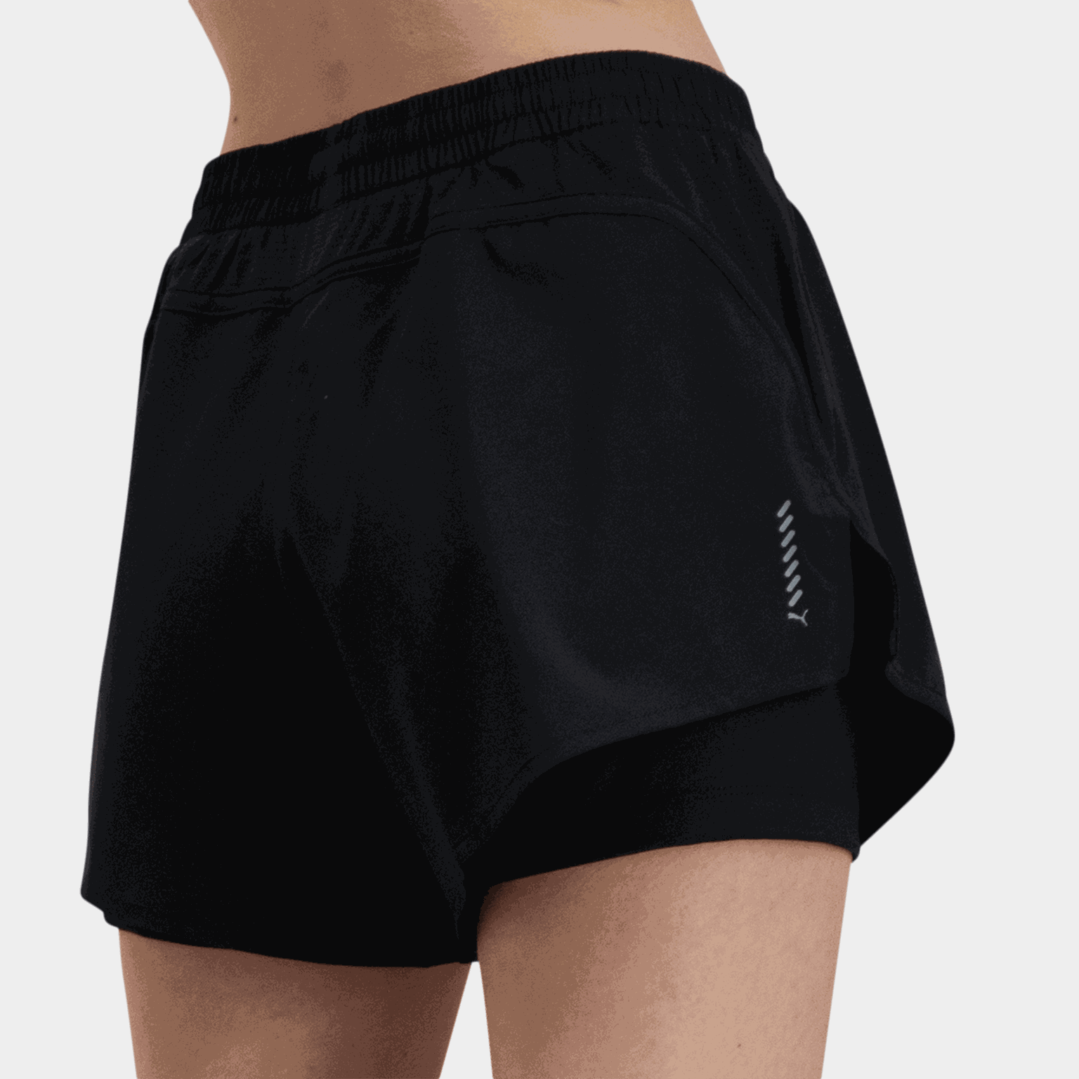 Shorts de corrida femininos Velocity 2 em 1 de 3 polegadas - Preto