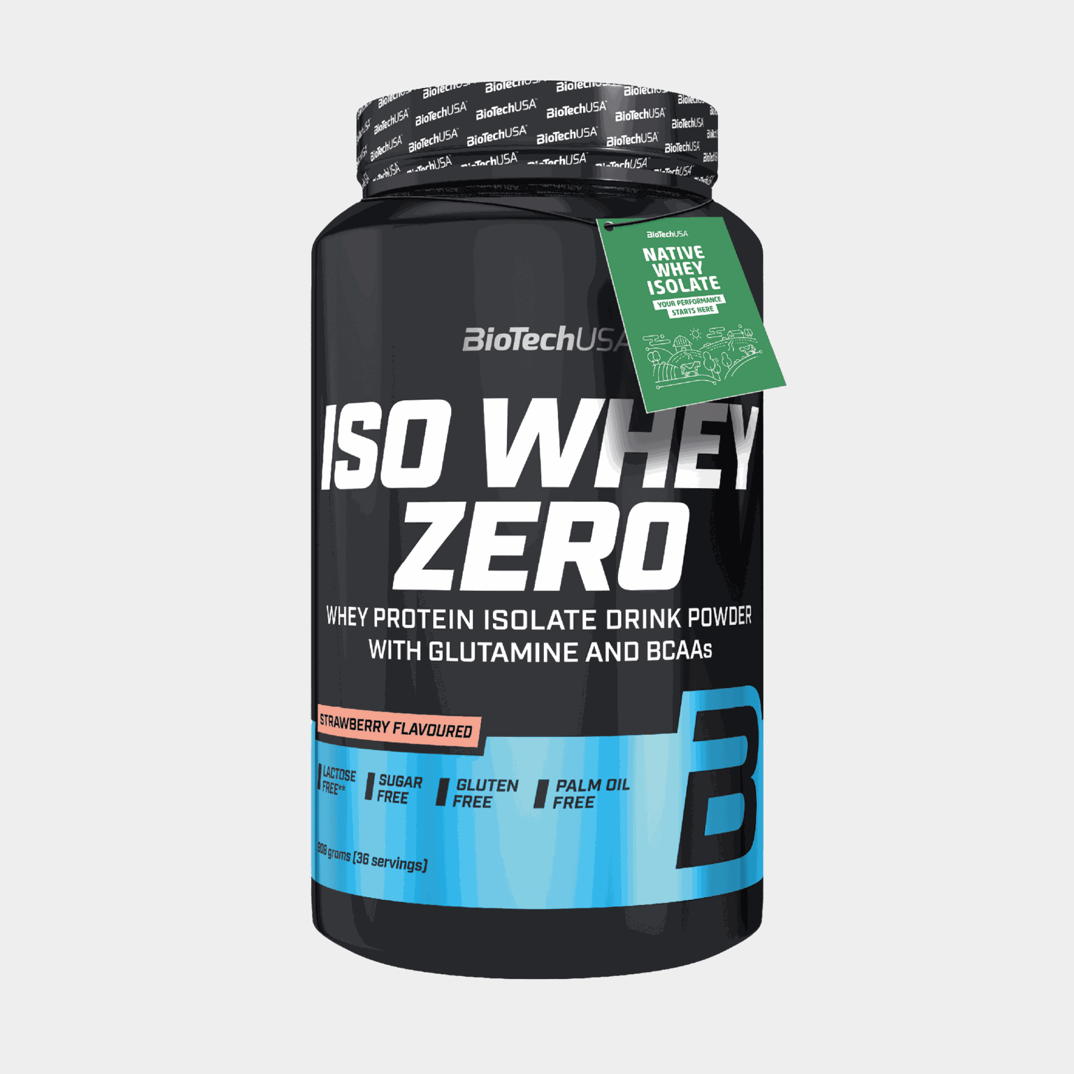  Iso Whey Zero 908g Proszek białkowy o smaku truskawkowym -