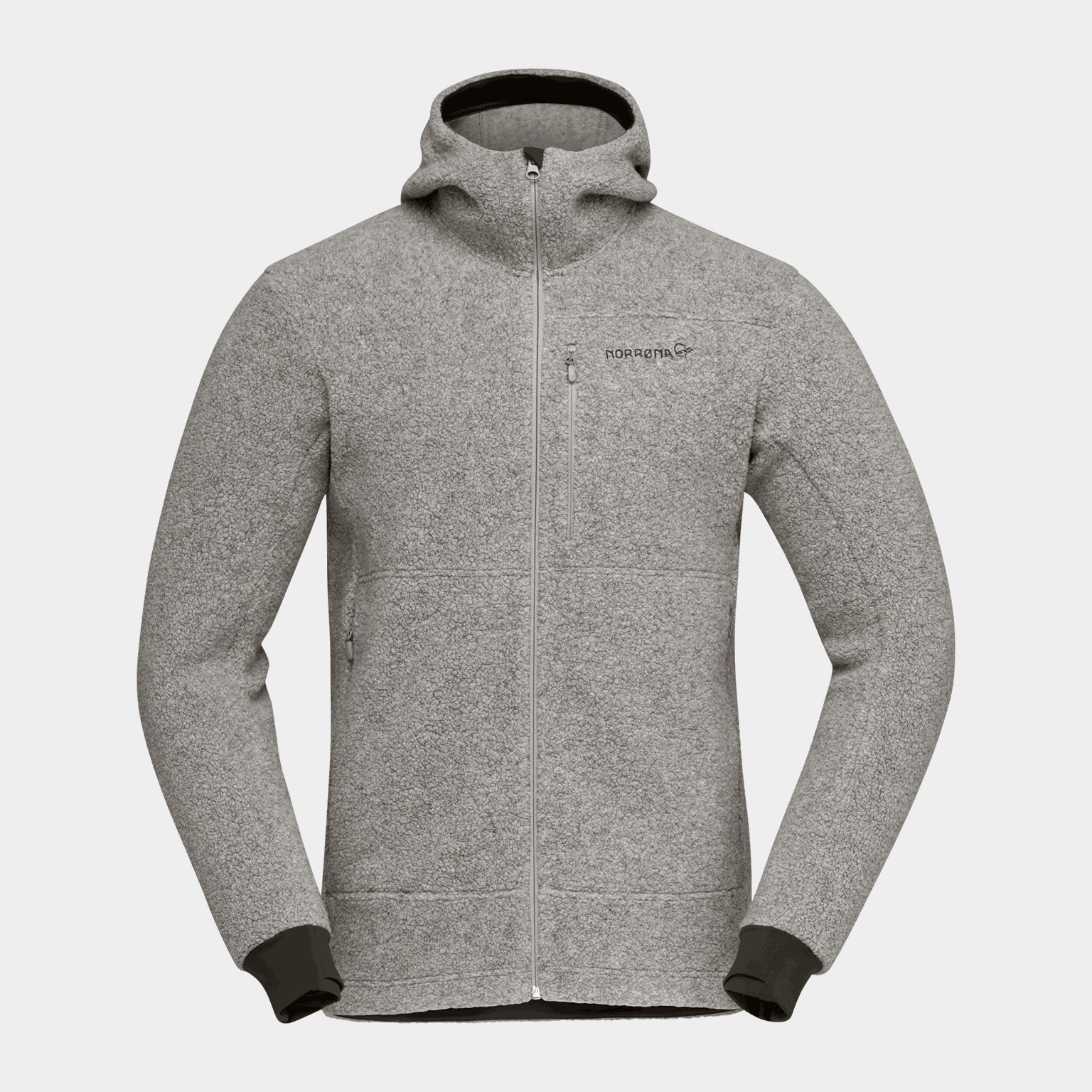  Sweat à capuche Femund Warmwool3, en laine - Gris
