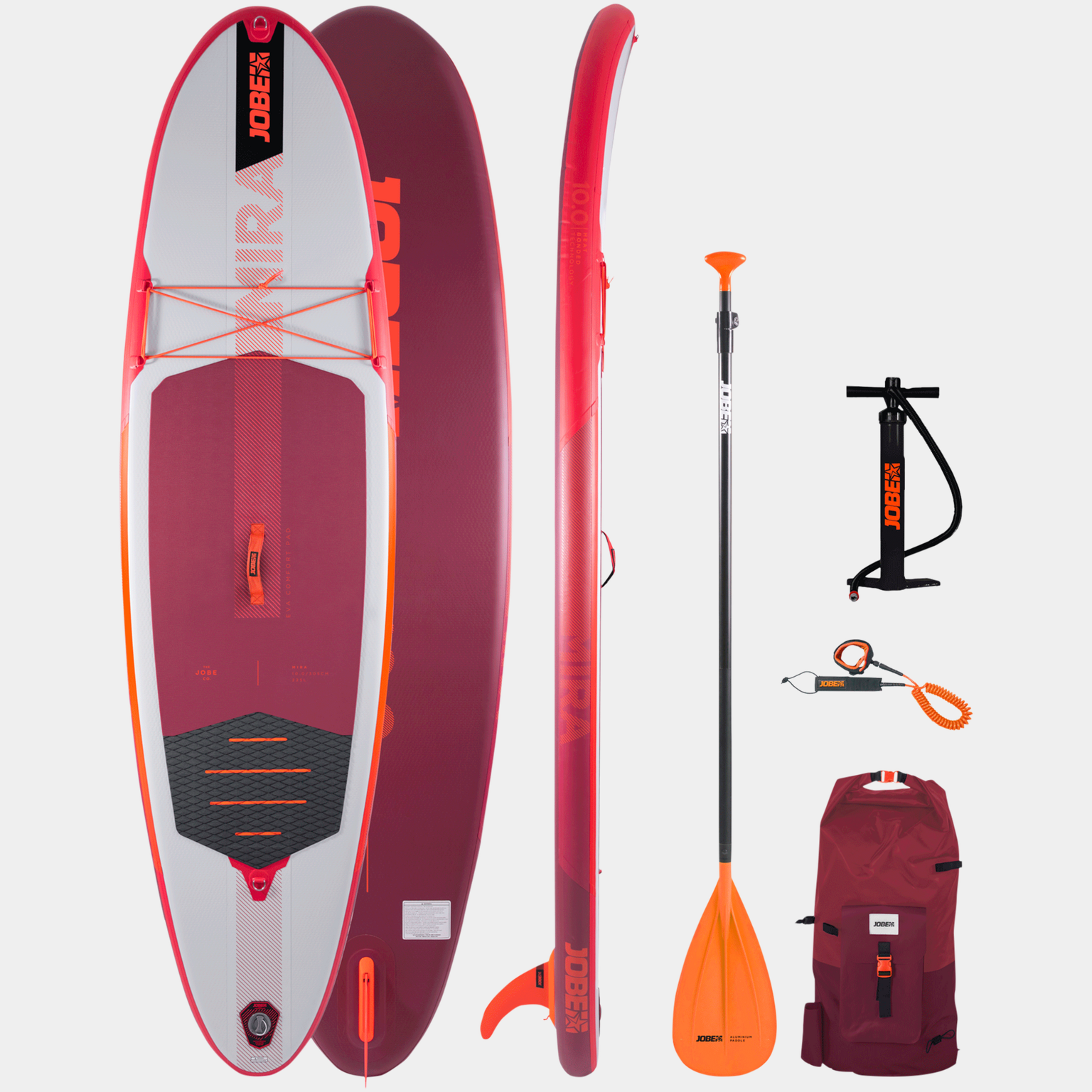 Jobe Mira 10.0 Inflatable Paddle Board Package, padlebrett - Rosa