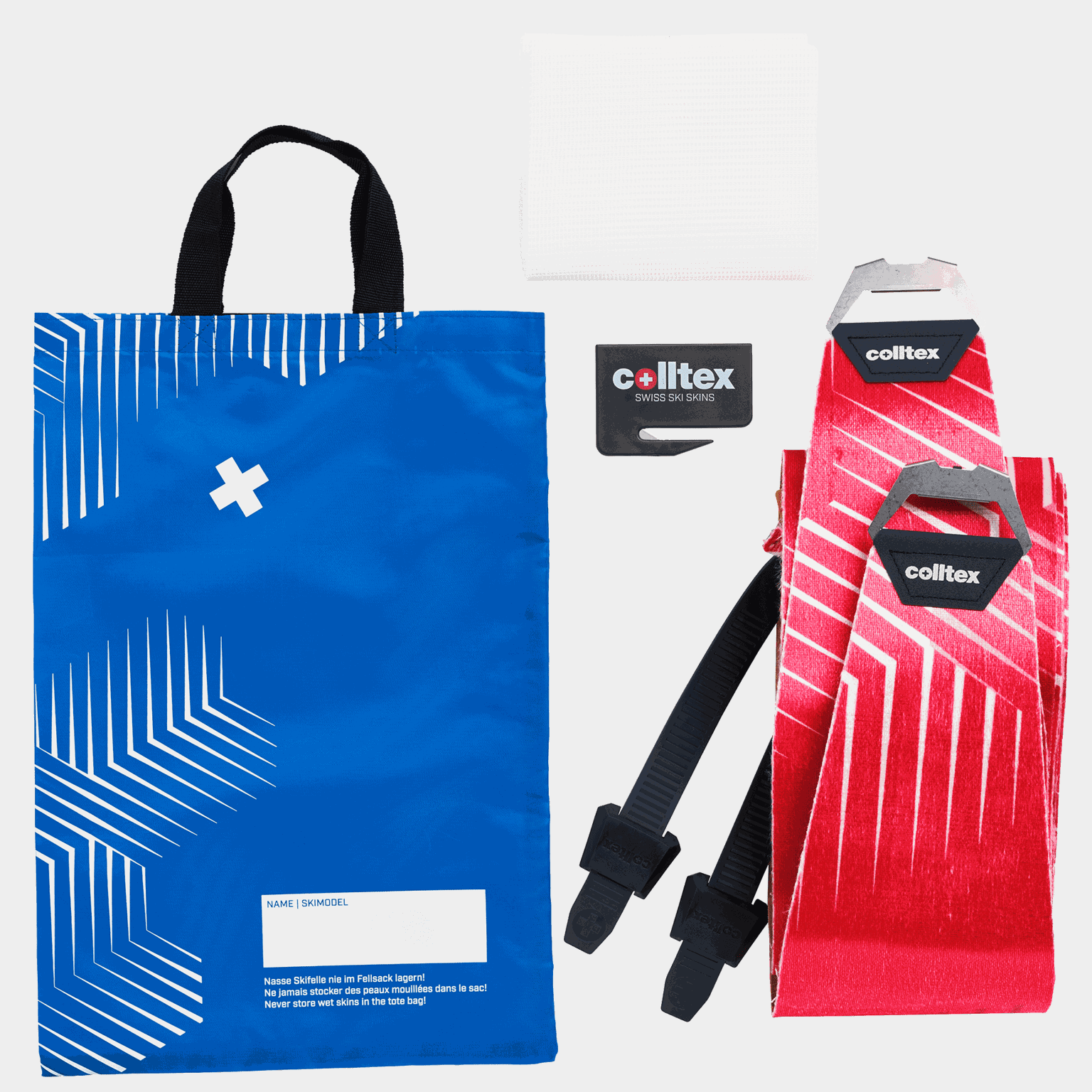 Protetor de esqui LUCENDRO CRYSTAL 130 mm 24/25 para esquis de touring, protetor de esqui para esquis de touring - Vermelho