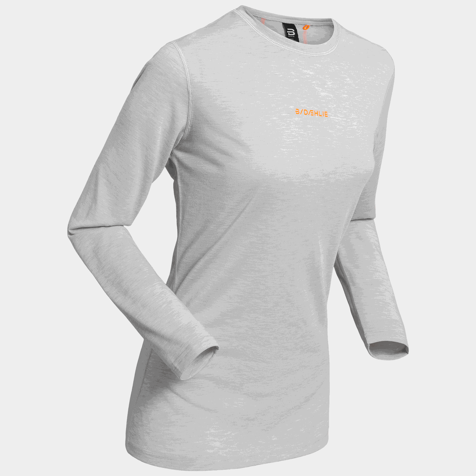 T-shirt da allenamento a maniche lunghe in misto lana, intimo da donna, grigia