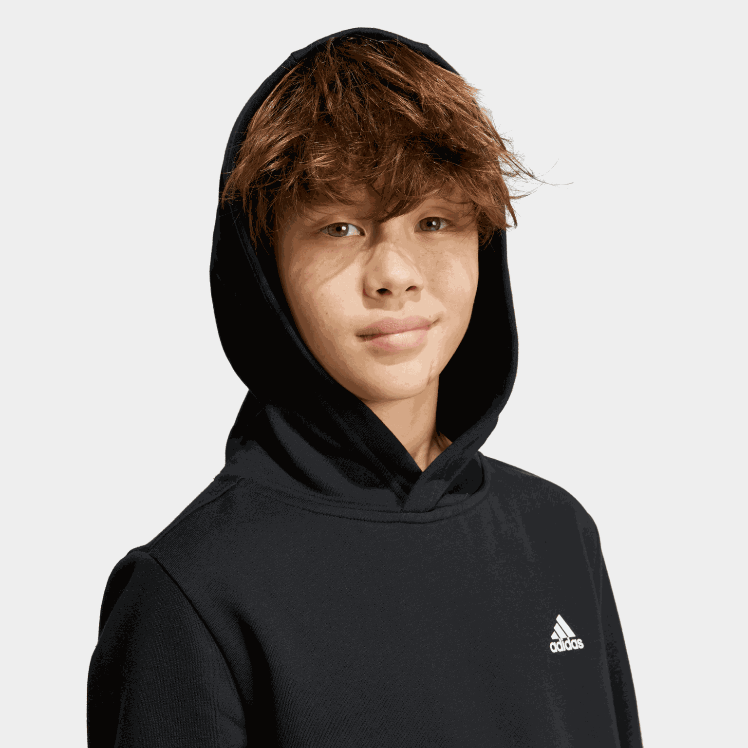 Moletom infantil Essentials com logo pequeno - preto