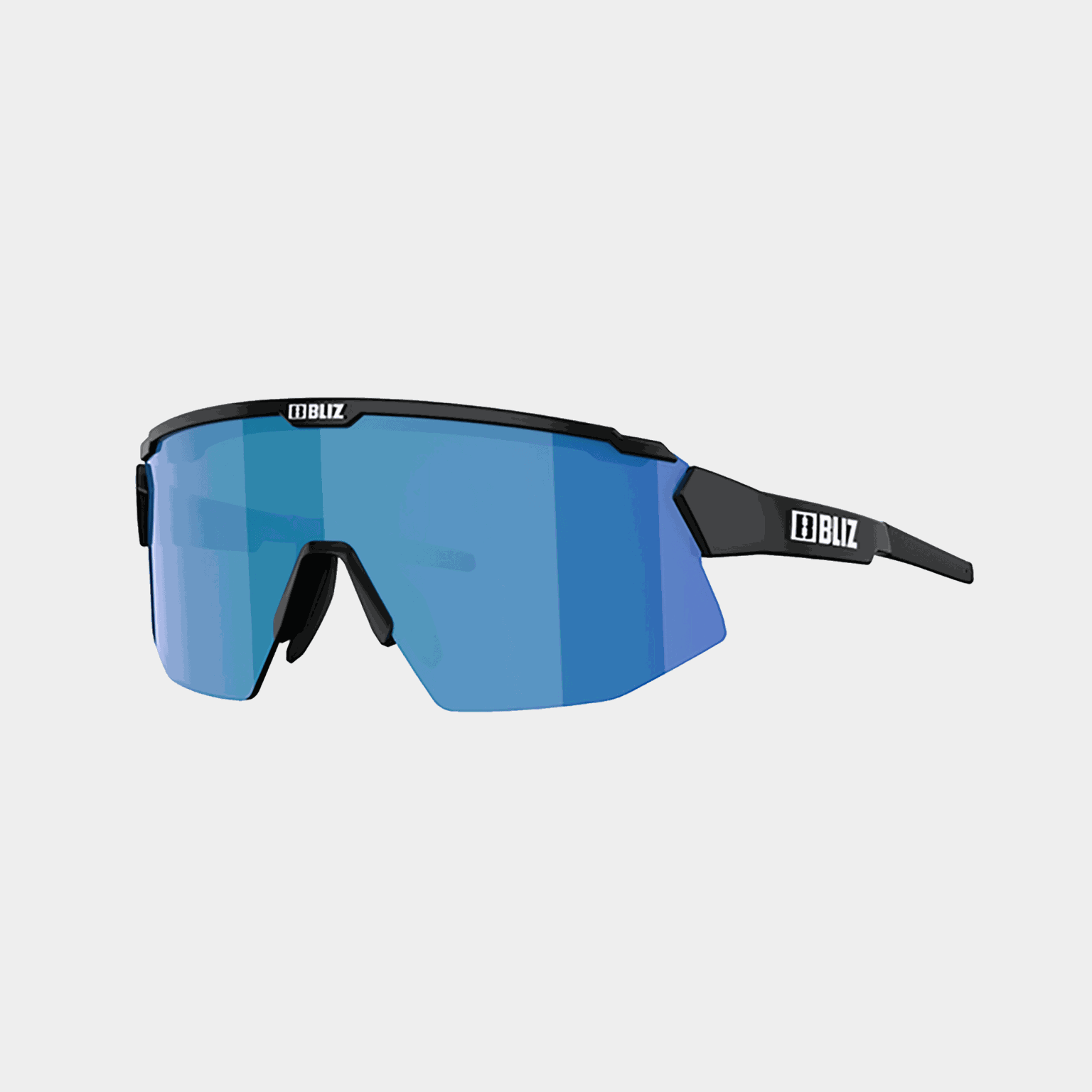 Óculos de sol Breeze, preto fosco/azul refletivo, unissex - preto