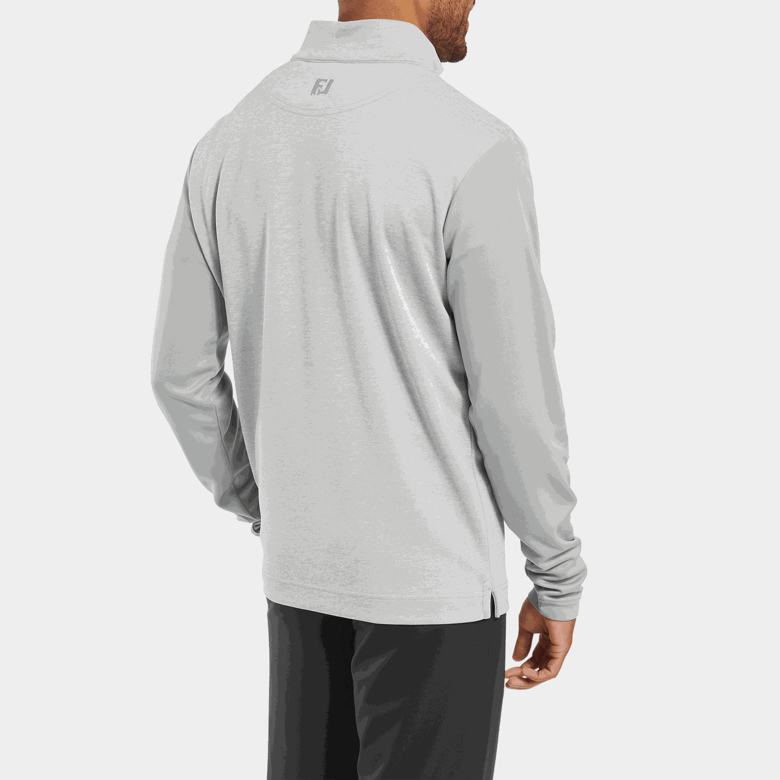  Męska koszulka golfowa wykonana z materiału w odcieniu melanżu.