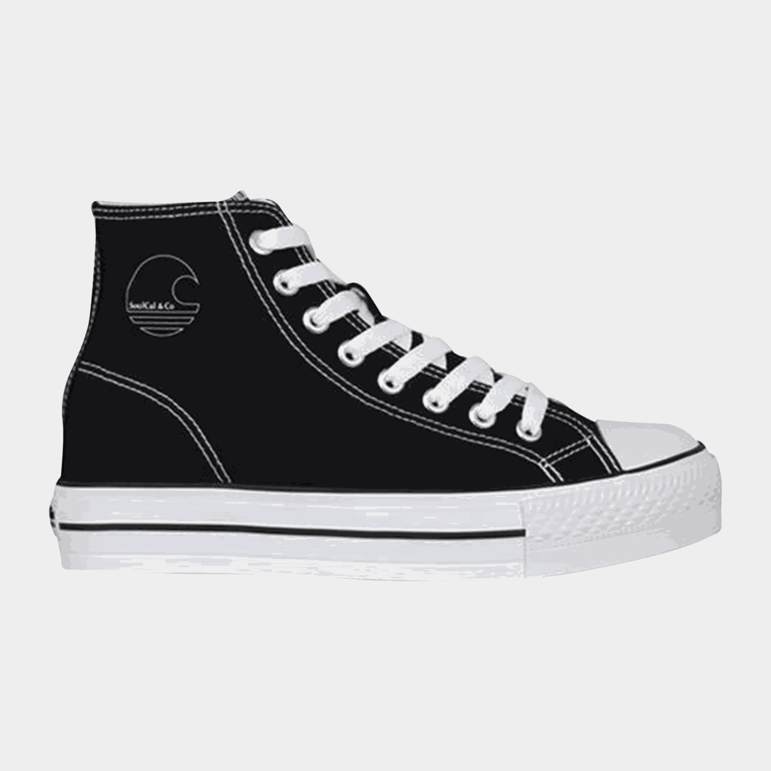 Canvas Platform Hi Top, sneaker, dame - Svart